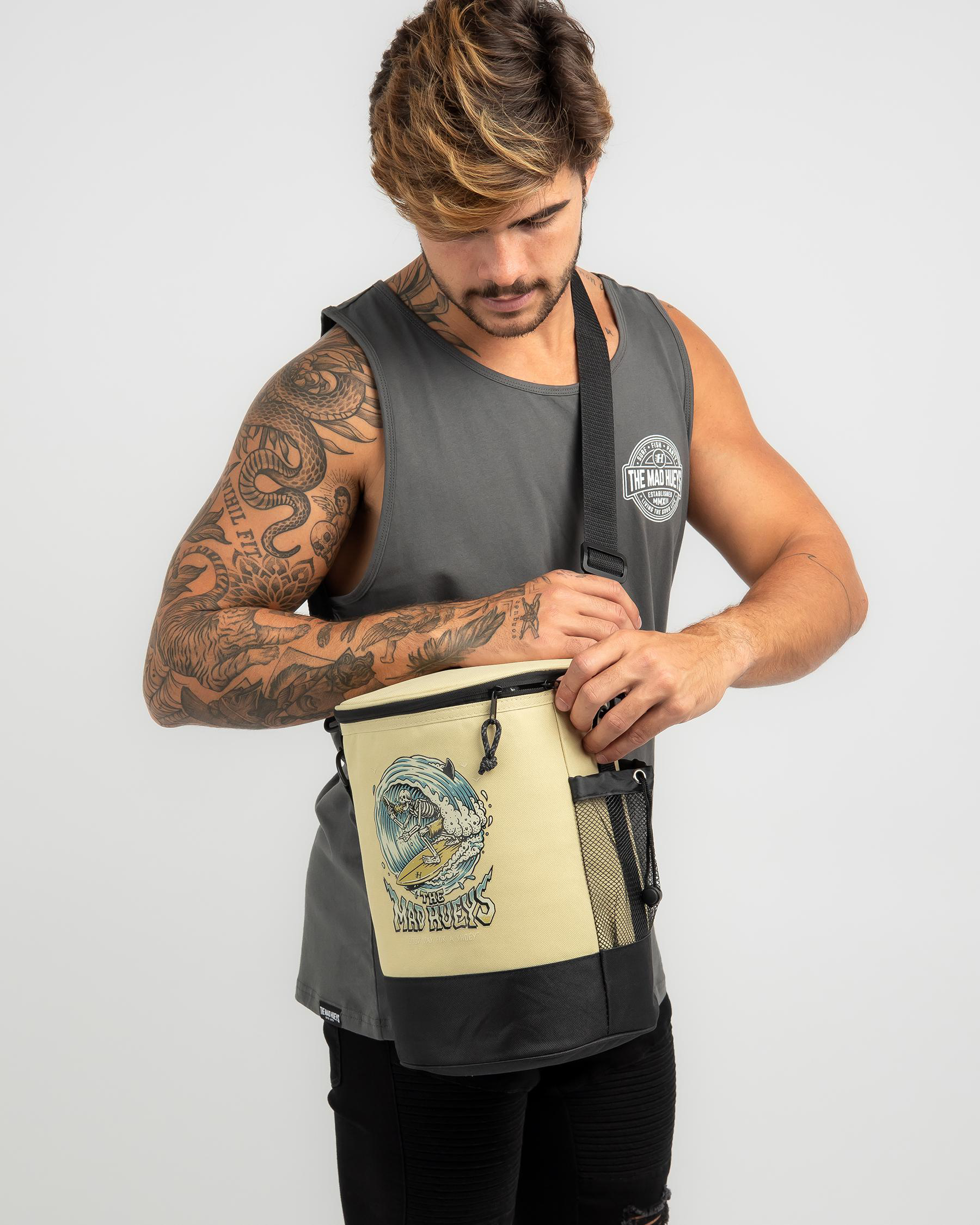 Shop The Mad Hueys Surfing Shoey Cooler Bag In Tan Fast Shipping