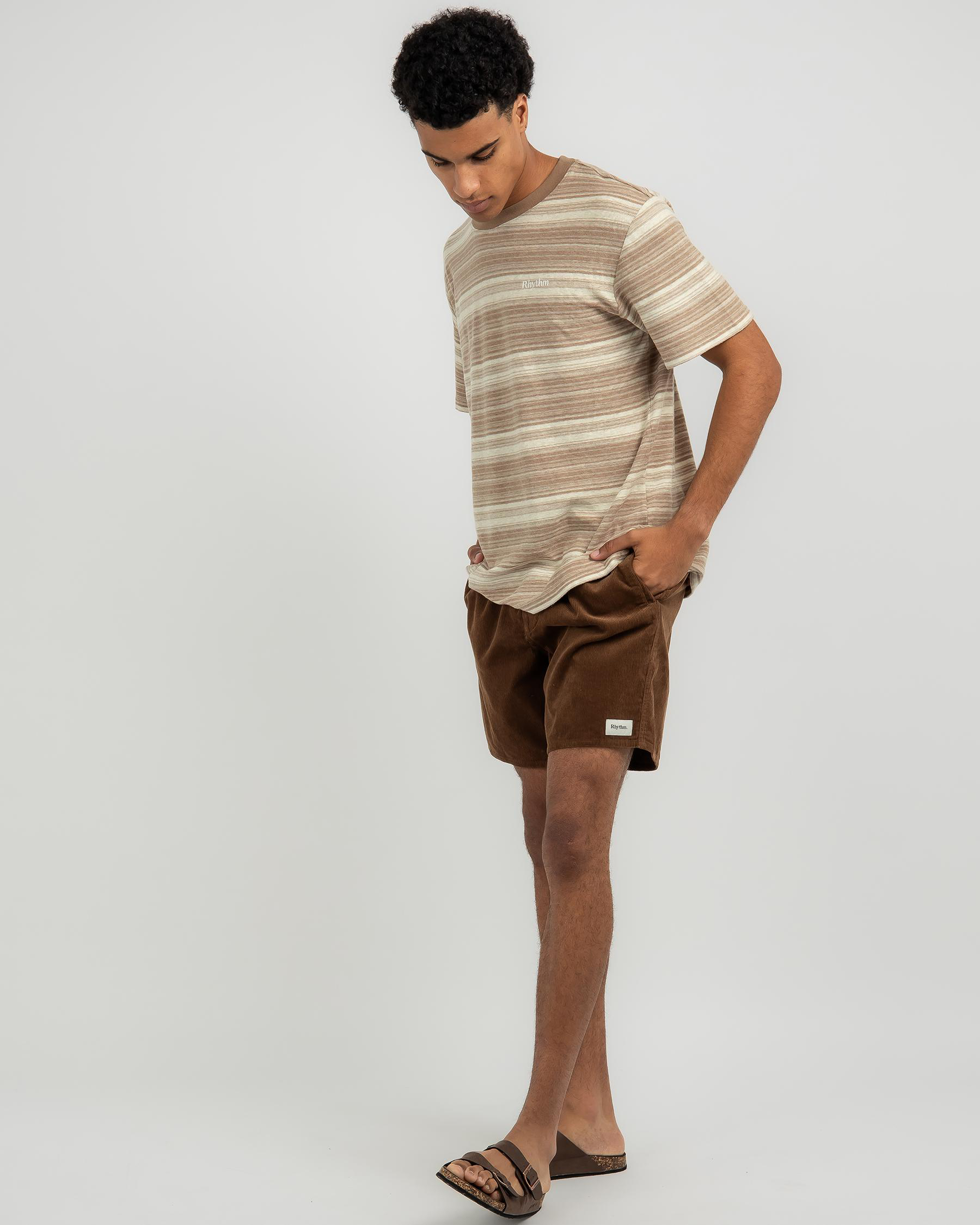 Shop Rhythm Classic Cord Jam Shorts In Chocolate Fast Shipping & Easy