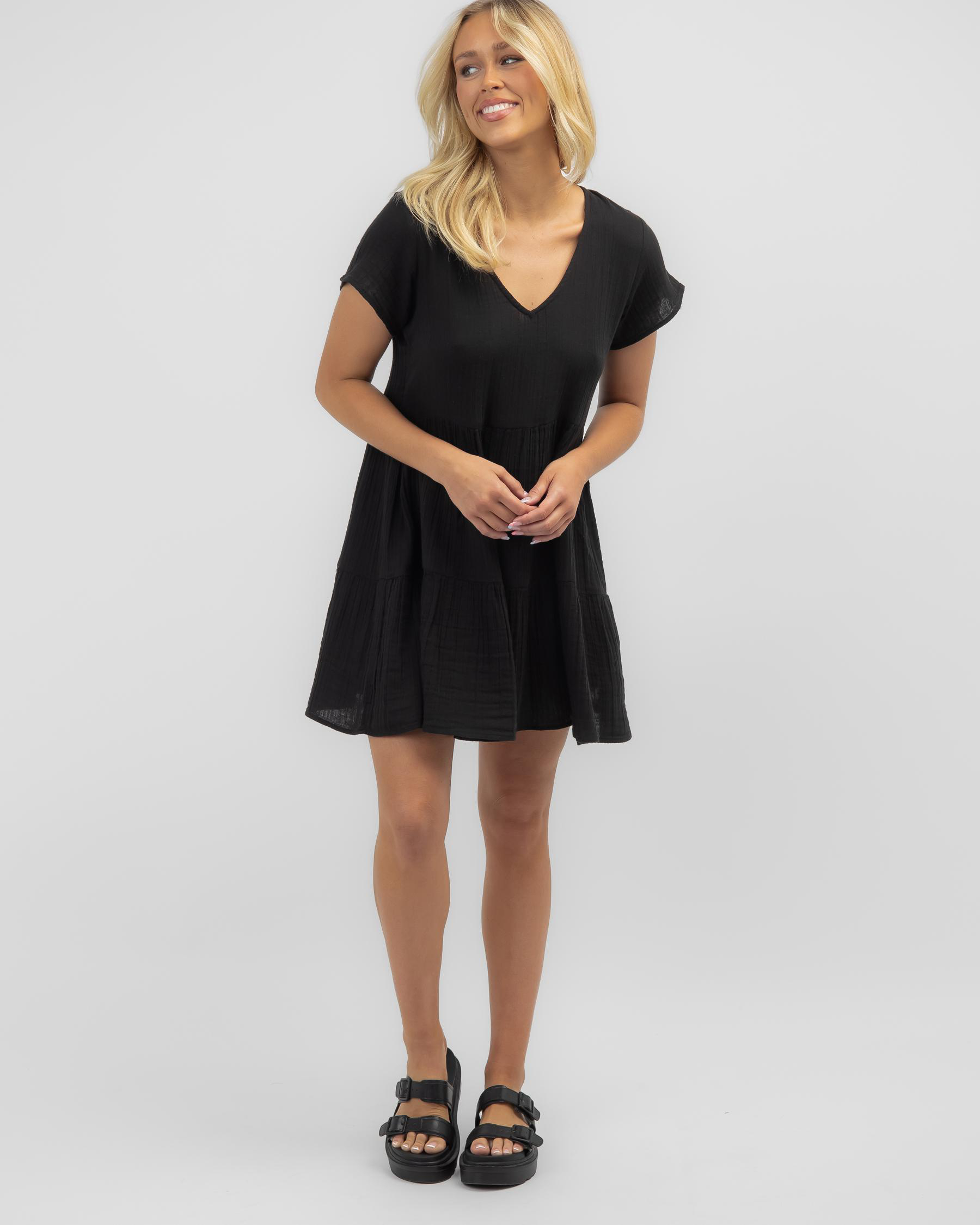 Shop Rip Curl Premium Surf Dress In Black Fast Shipping & Easy
