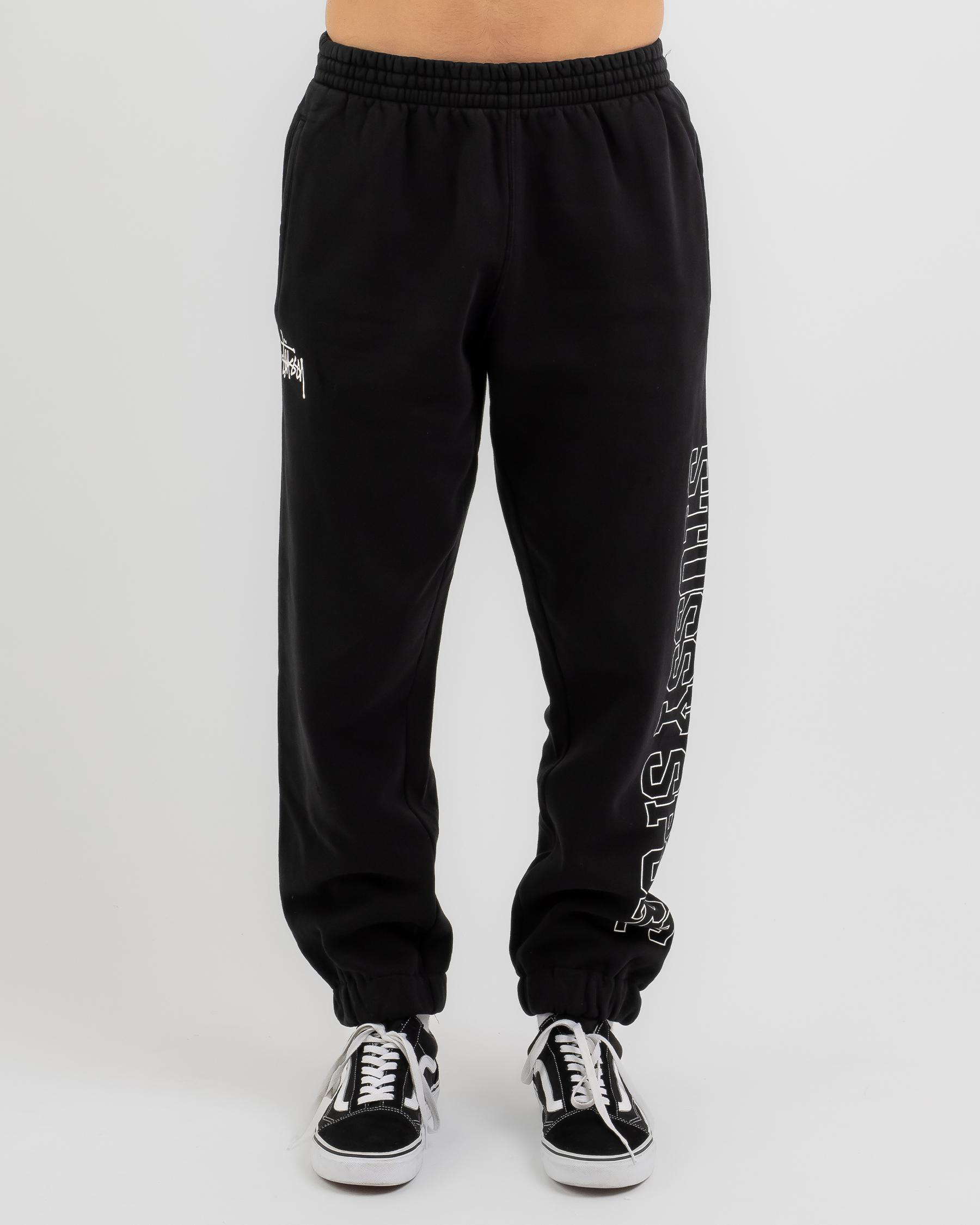 Shop Stussy Collegiate Sports Track Pants In Pigment Black Fast