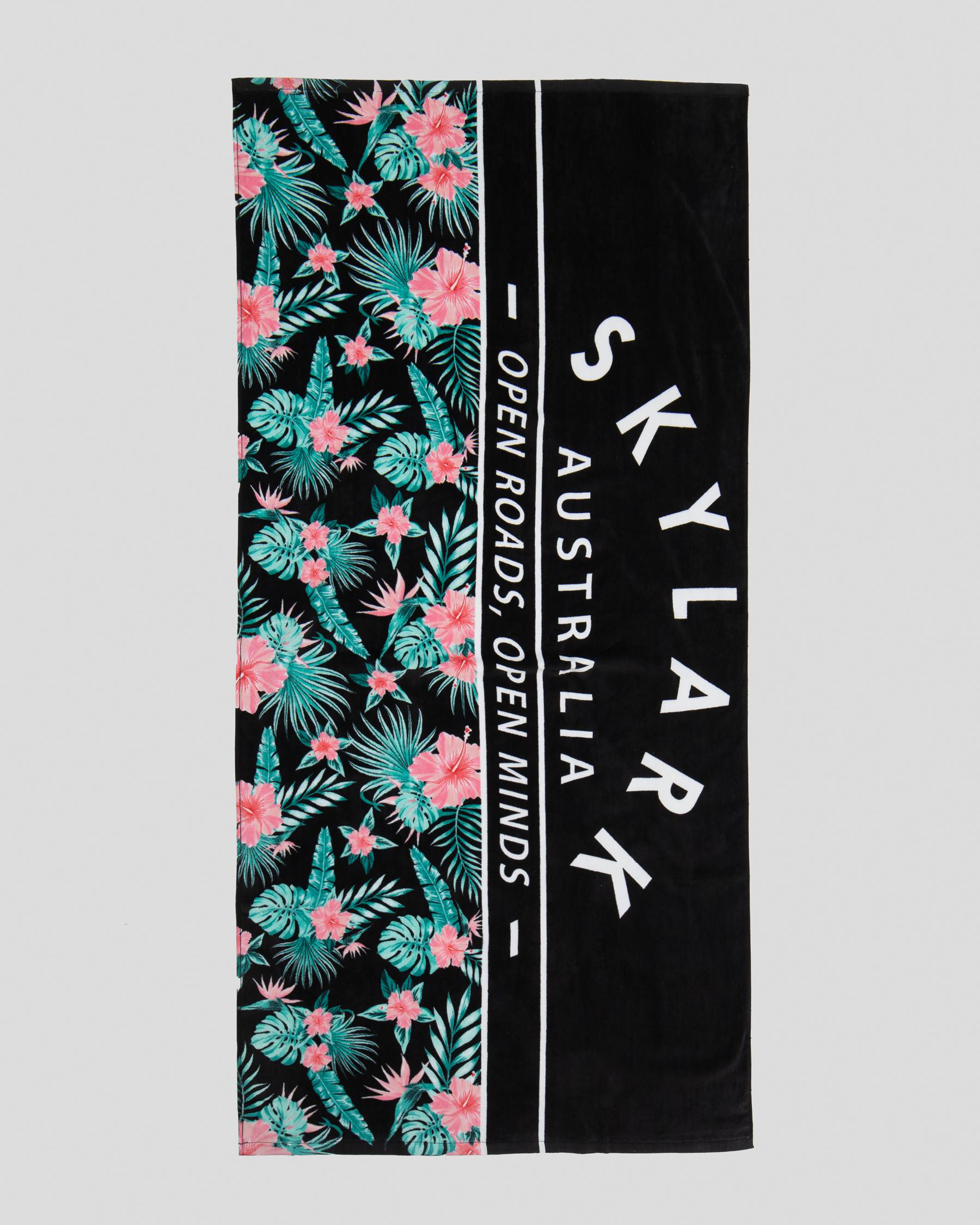 Shop Skylark Hibiscus Beach Towel In Black Fast Shipping & Easy