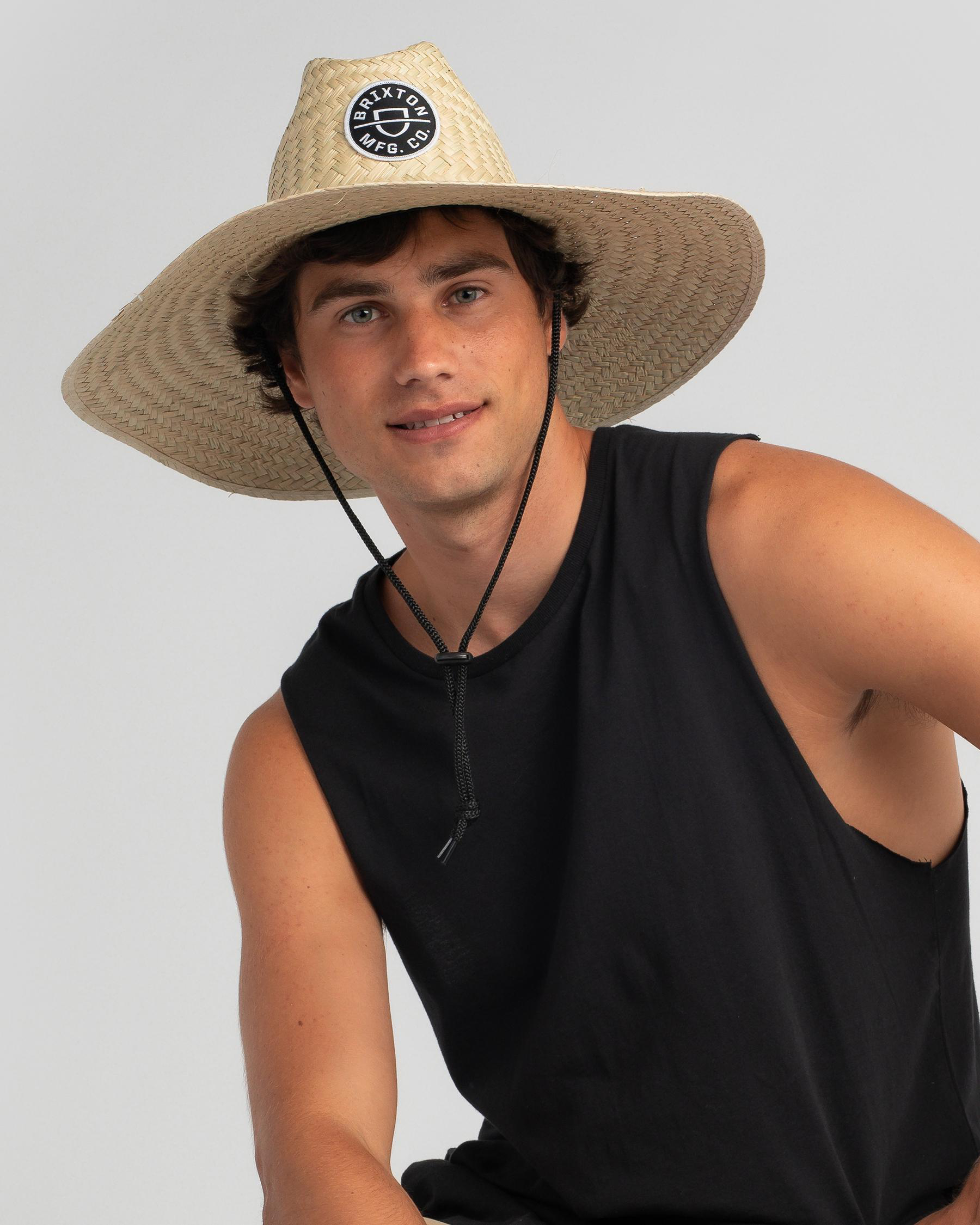 Brixton Crest Sun Straw Hat In Natural 