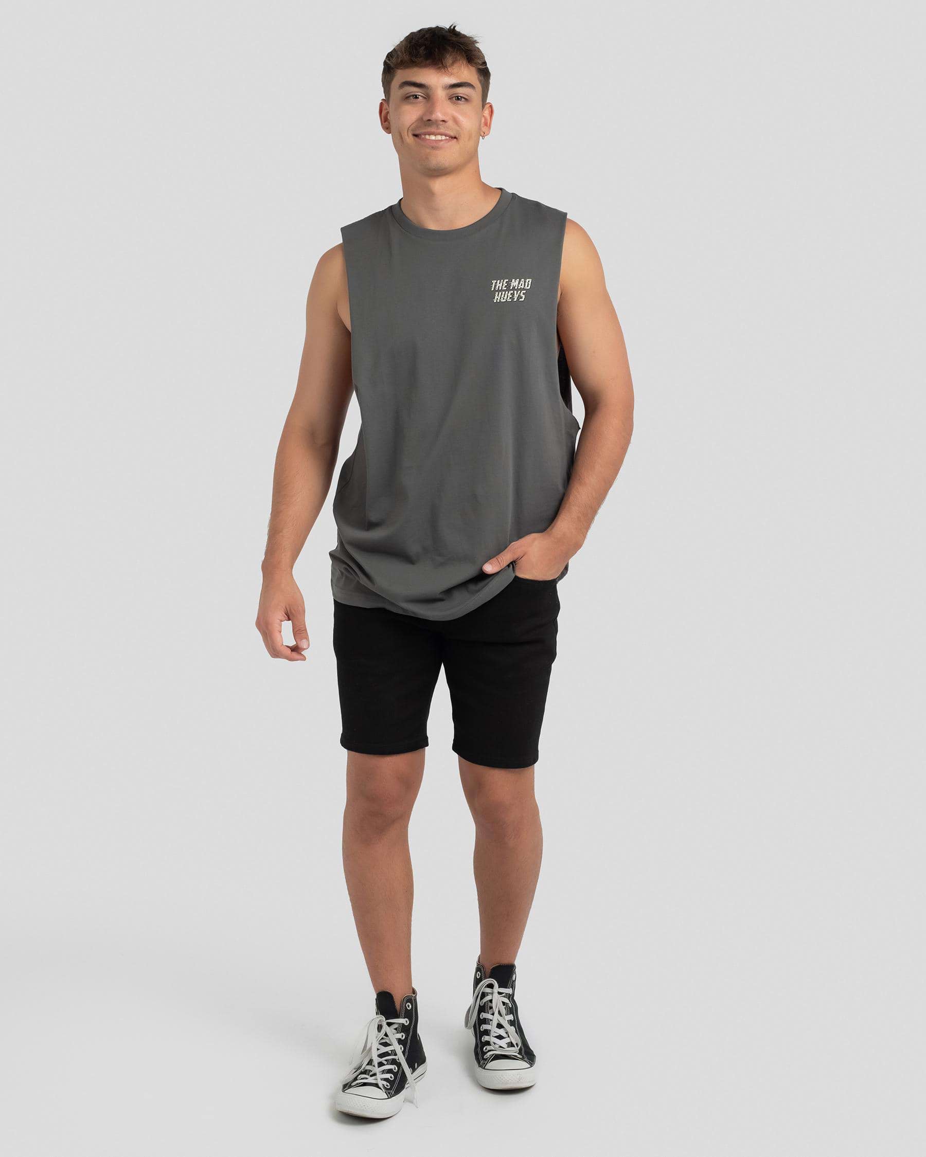 The Mad Hueys Life Cycle Muscle Tank In Charcoal - Fast Shipping & Easy ...