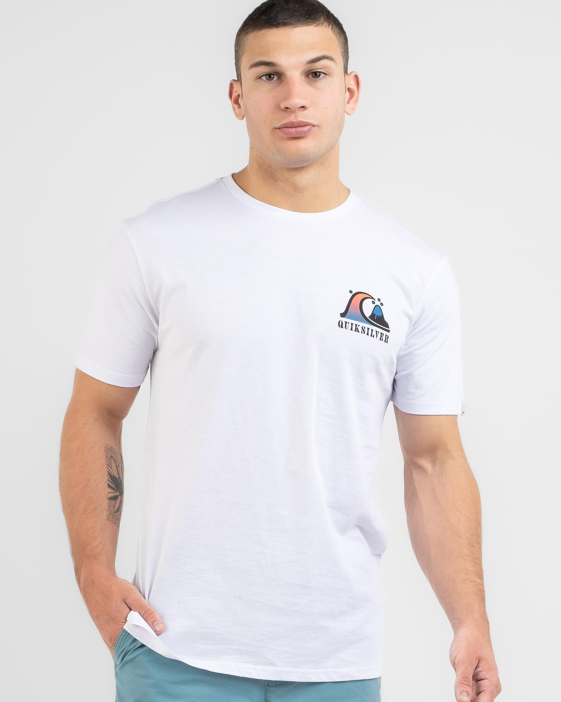 Shop Quiksilver River Bend T-Shirt In White - Fast Shipping & Easy ...