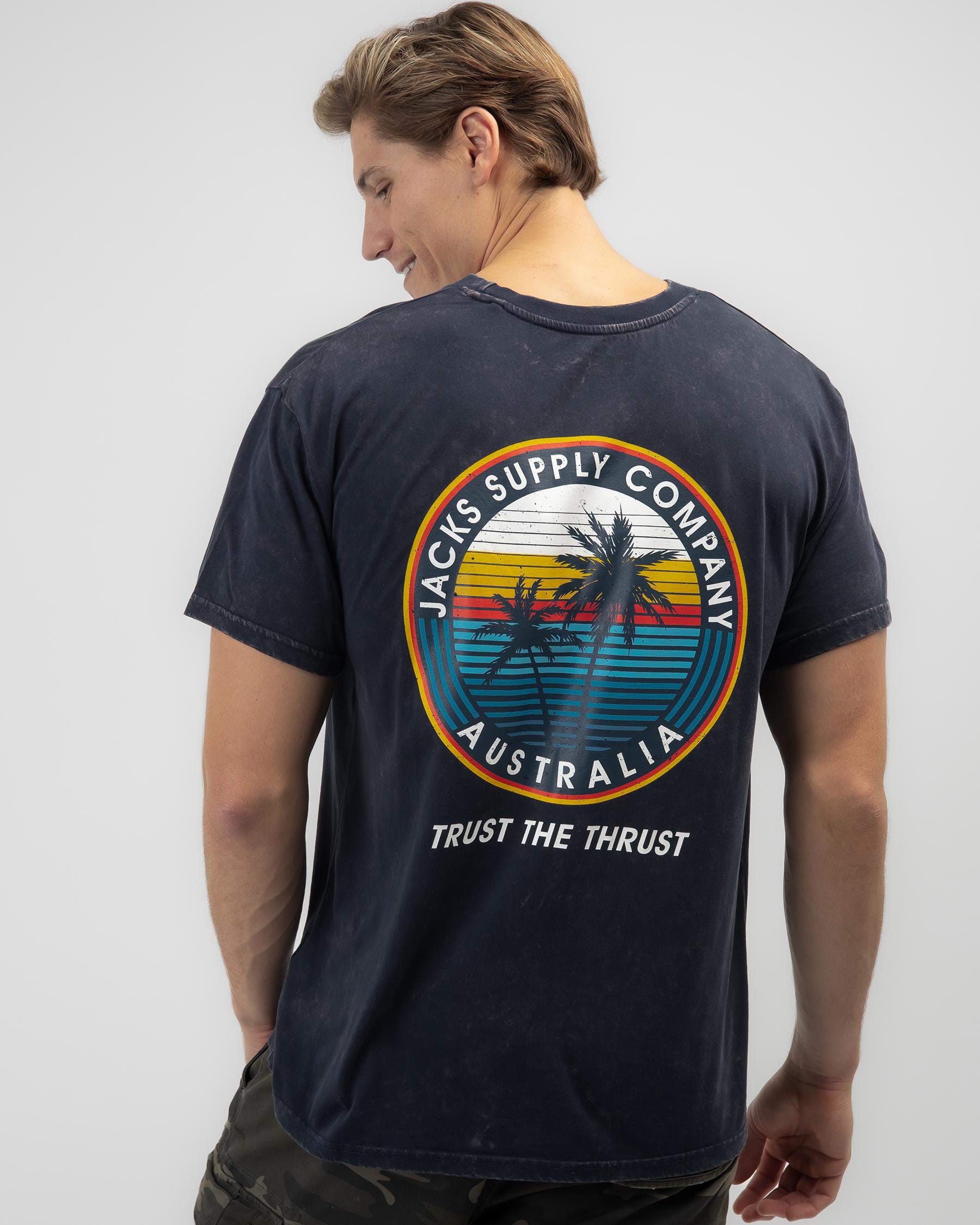 Shop Jacks Into Paradise T-Shirt In Navy Acid - Fast Shipping & Easy ...