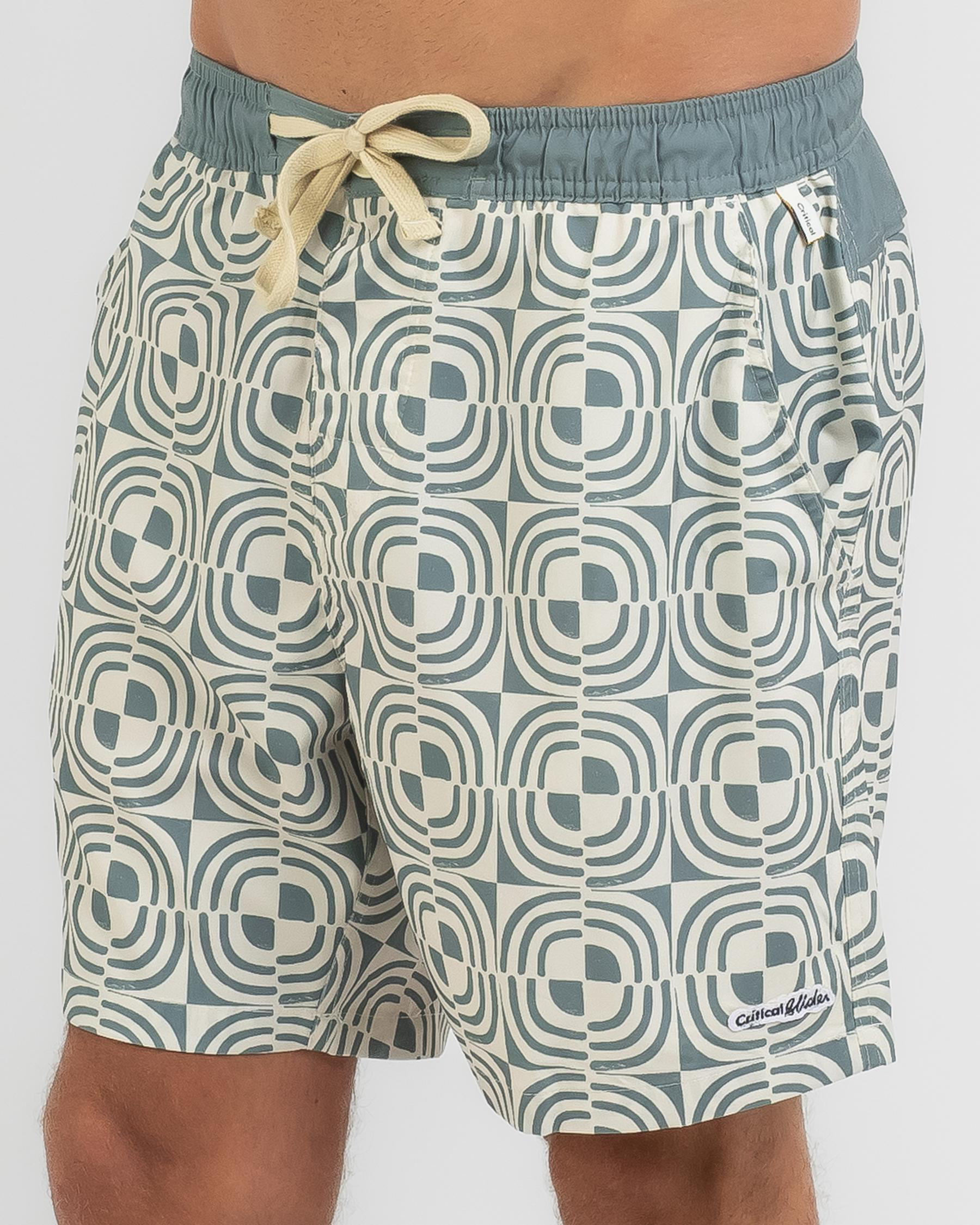 Shop The Critical Slide Society Montage Elastic Board Shorts In Marine