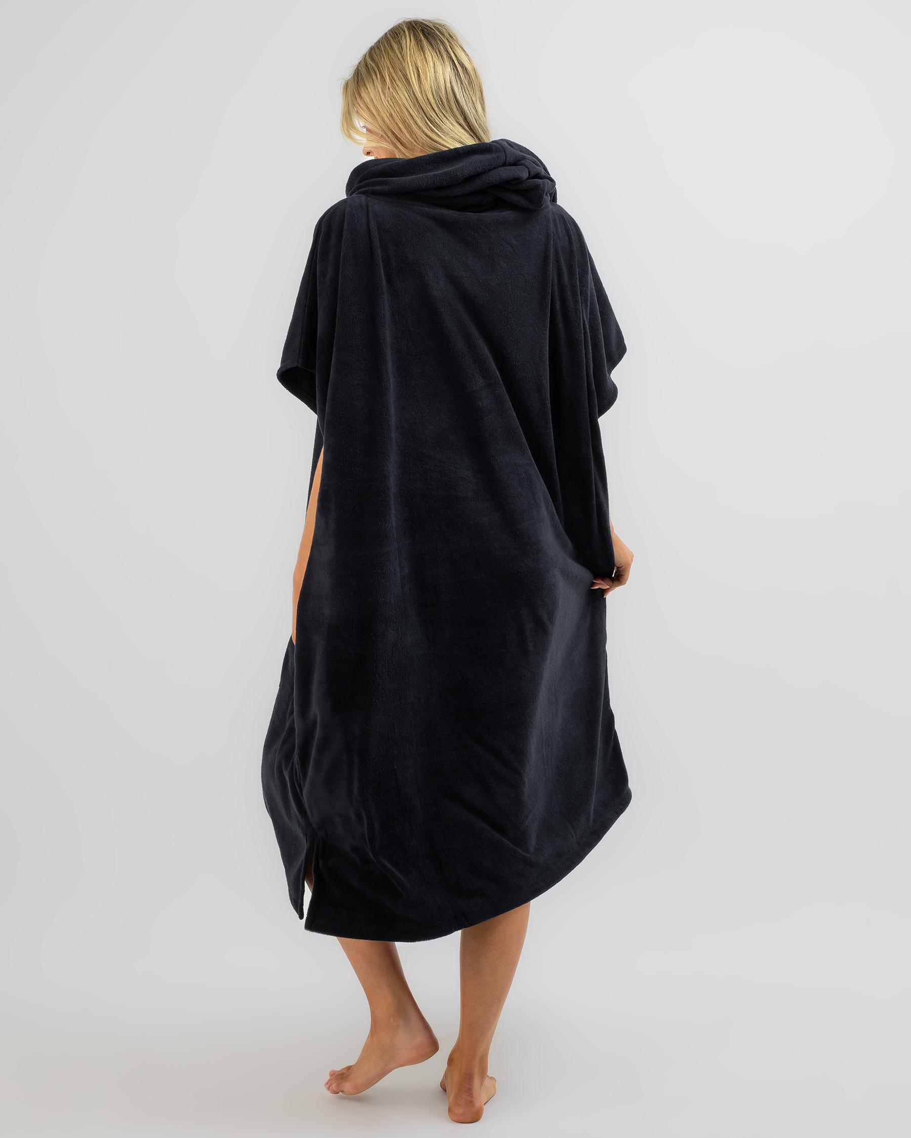 Shop Rip Curl Brand Hooded Towel In Black/grey Fast Shipping & Easy