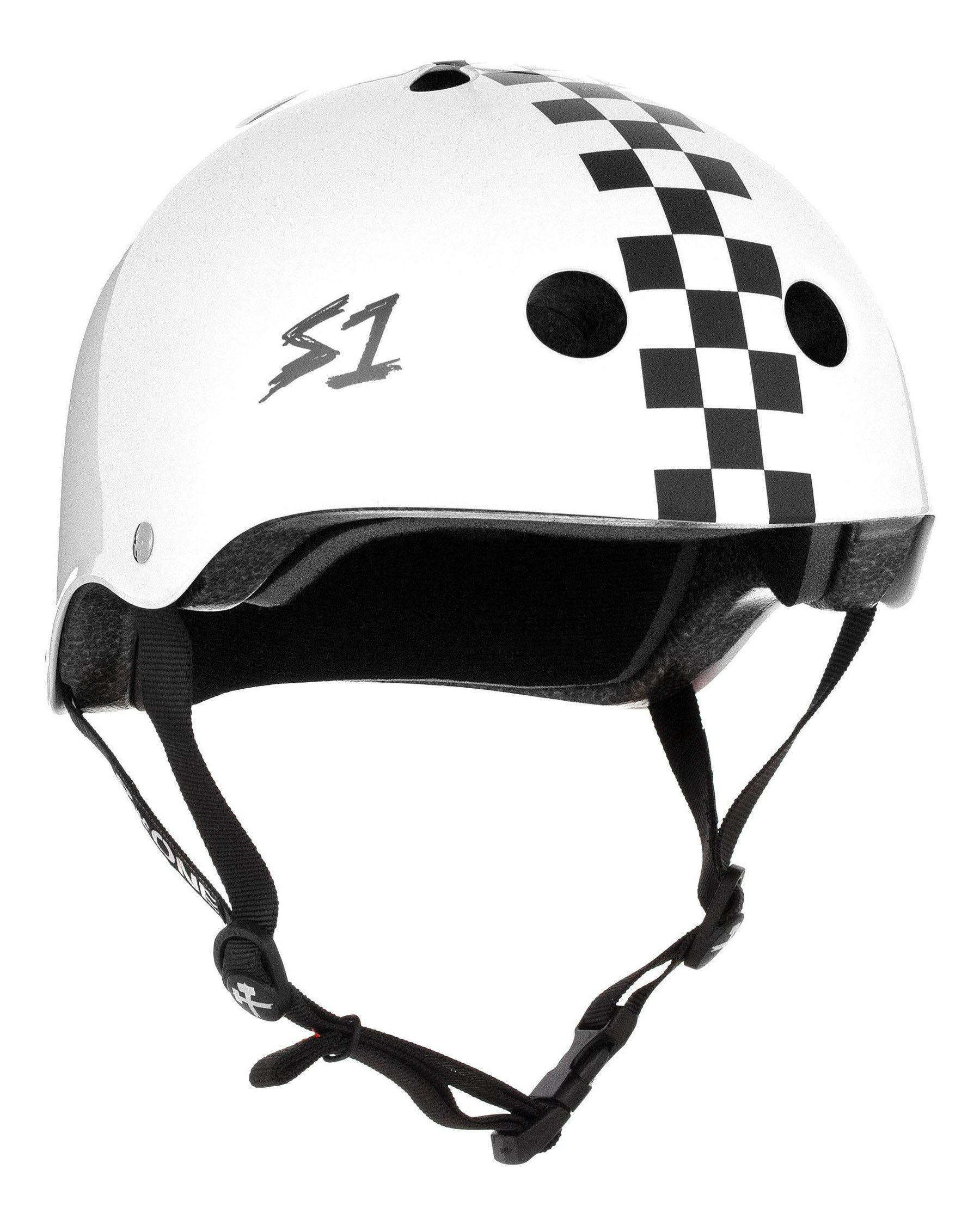 Shop Sone Helmets Lifer Helmet In White Gloss/ Black Checkers Fast