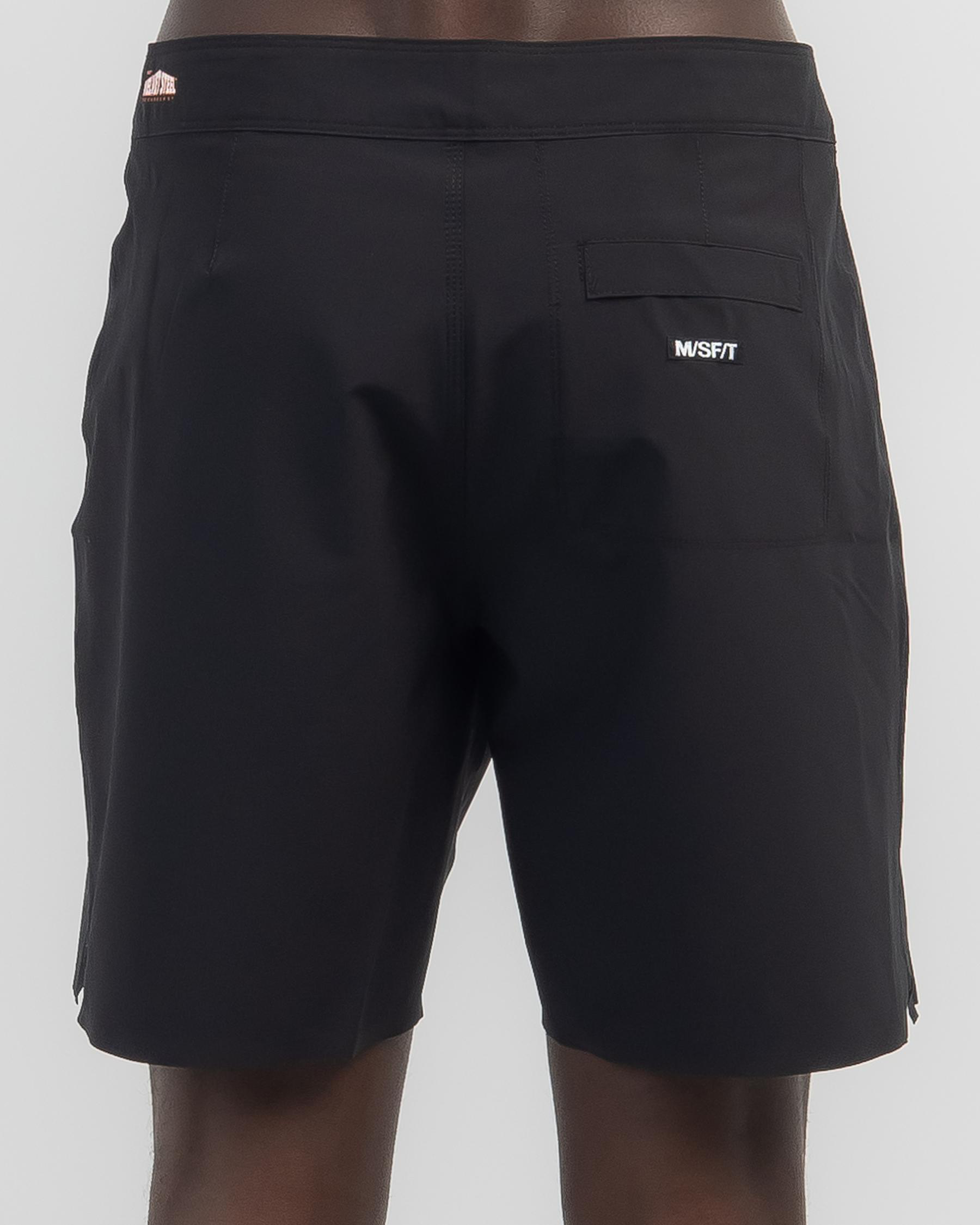 Shop M/SF/T Velvet Steel 18" Board Short In Black Fast Shipping