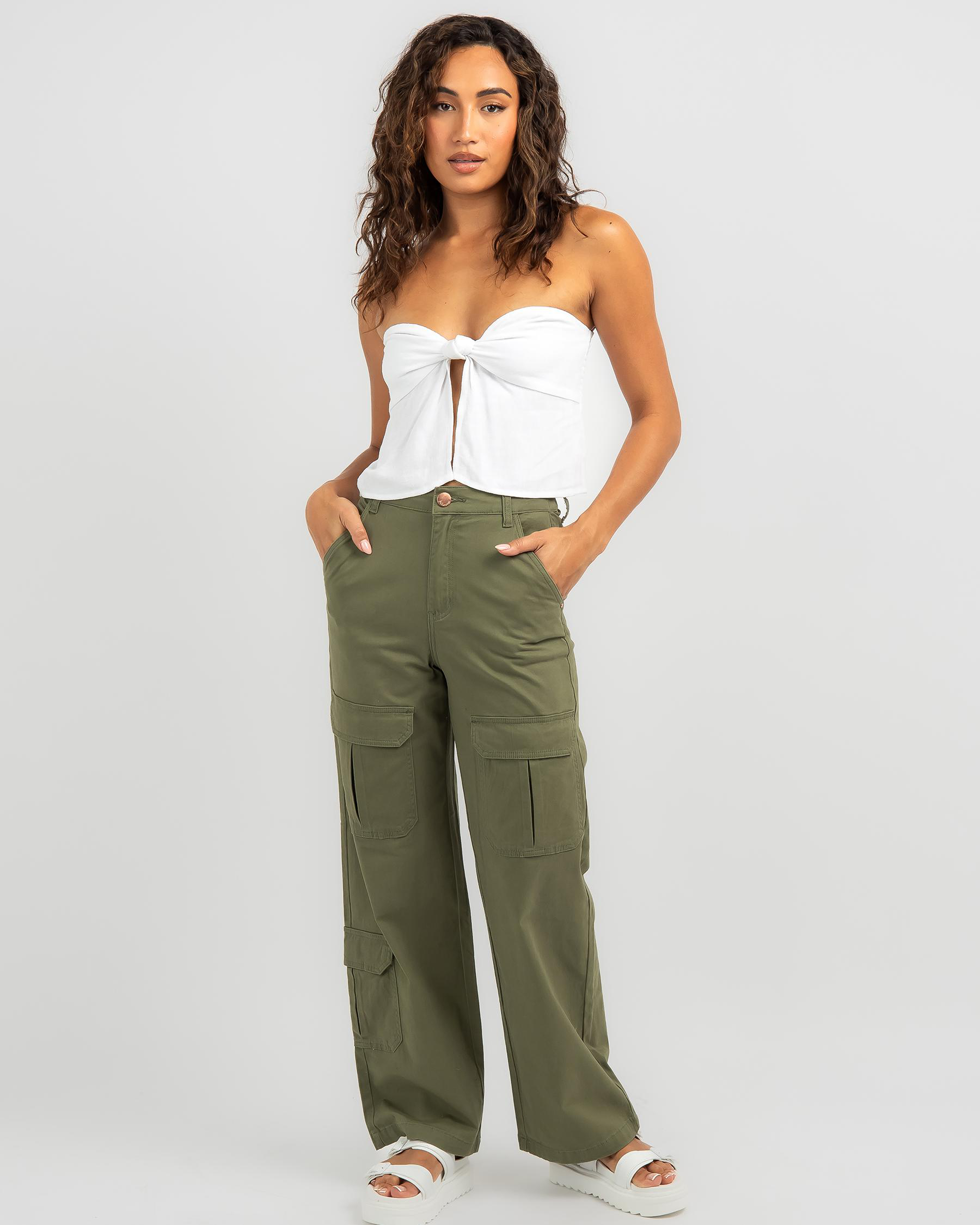 Shop Ava And Ever Crew Pants In Khaki - Fast Shipping & Easy Returns ...