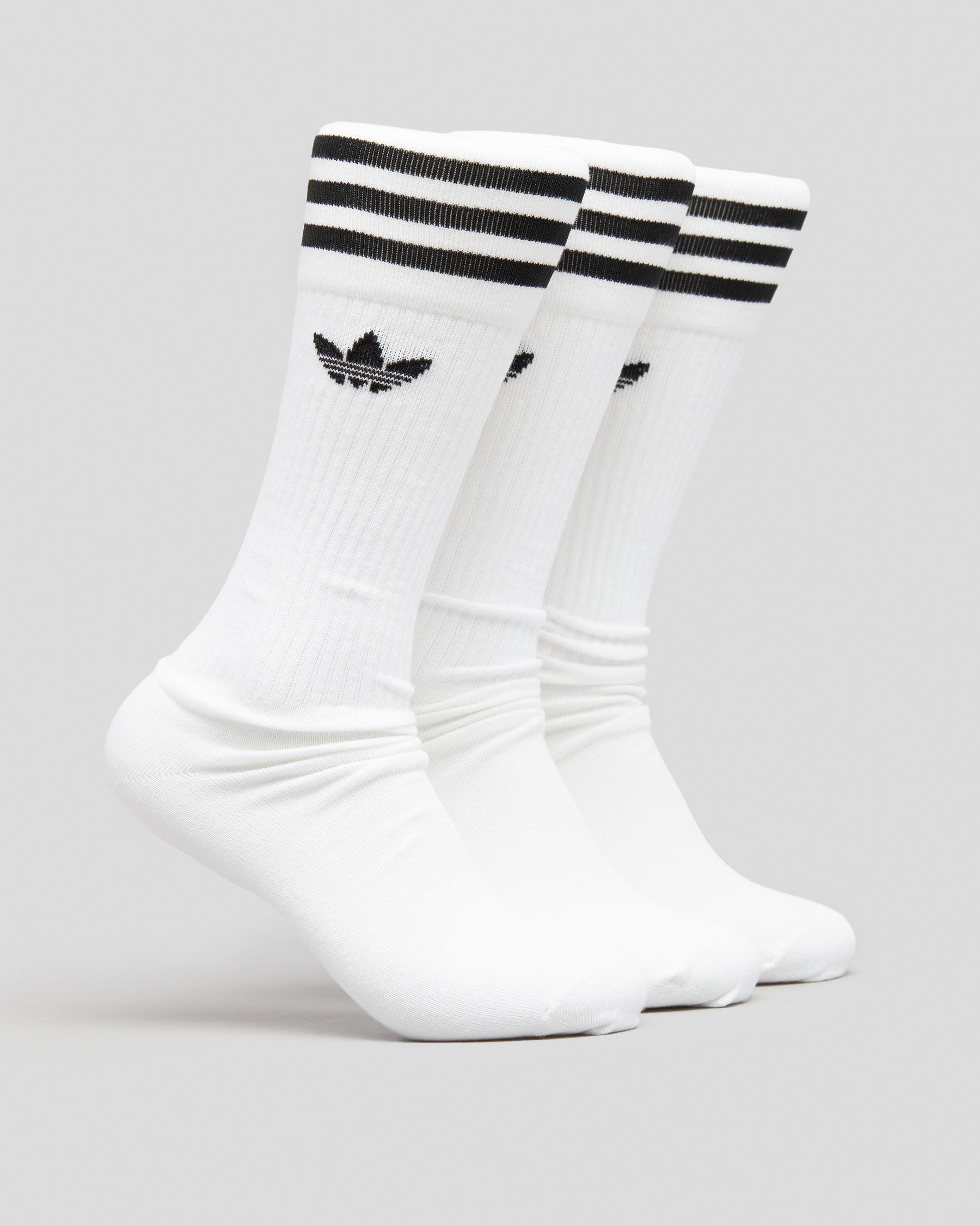 Shop adidas Solid Crew Socks 3 Pack In White/black Fast Shipping & Easy Returns City Beach