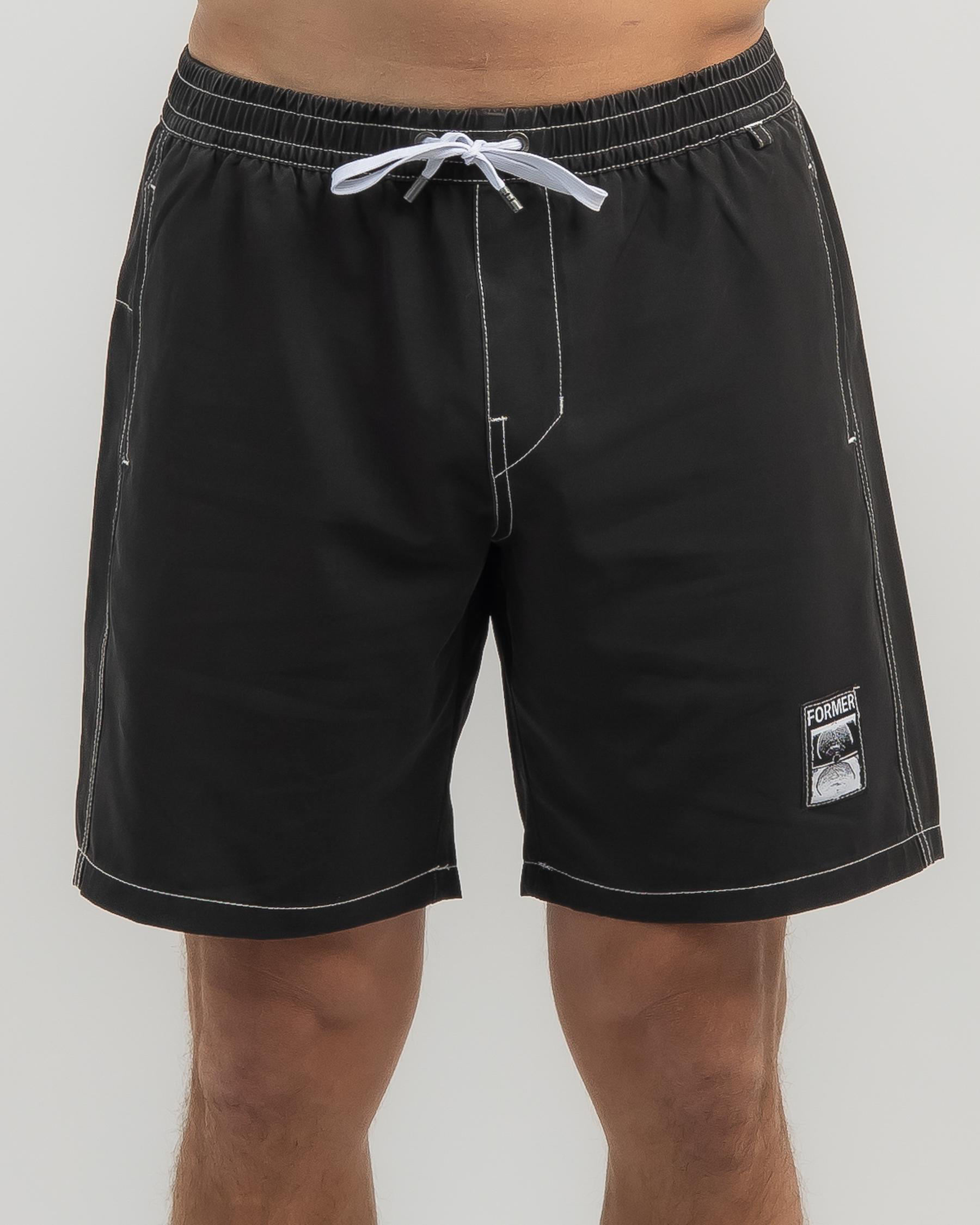 Former Swans Baggy Board Shorts In Black - Fast Shipping & Easy Returns ...