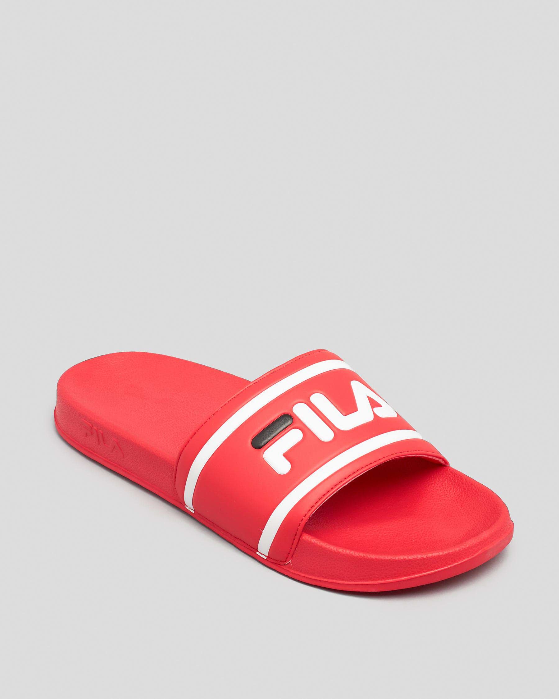 Fila Heritage Slides In Red - Fast Shipping & Easy Returns - City Beach ...