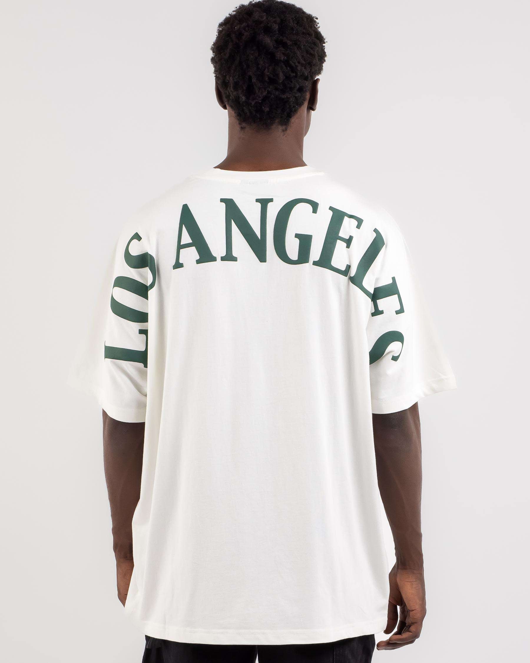 Majestic Men's La Dodgers Heavy Jersey Arch City Oversized T-Shirt in White | Size XL