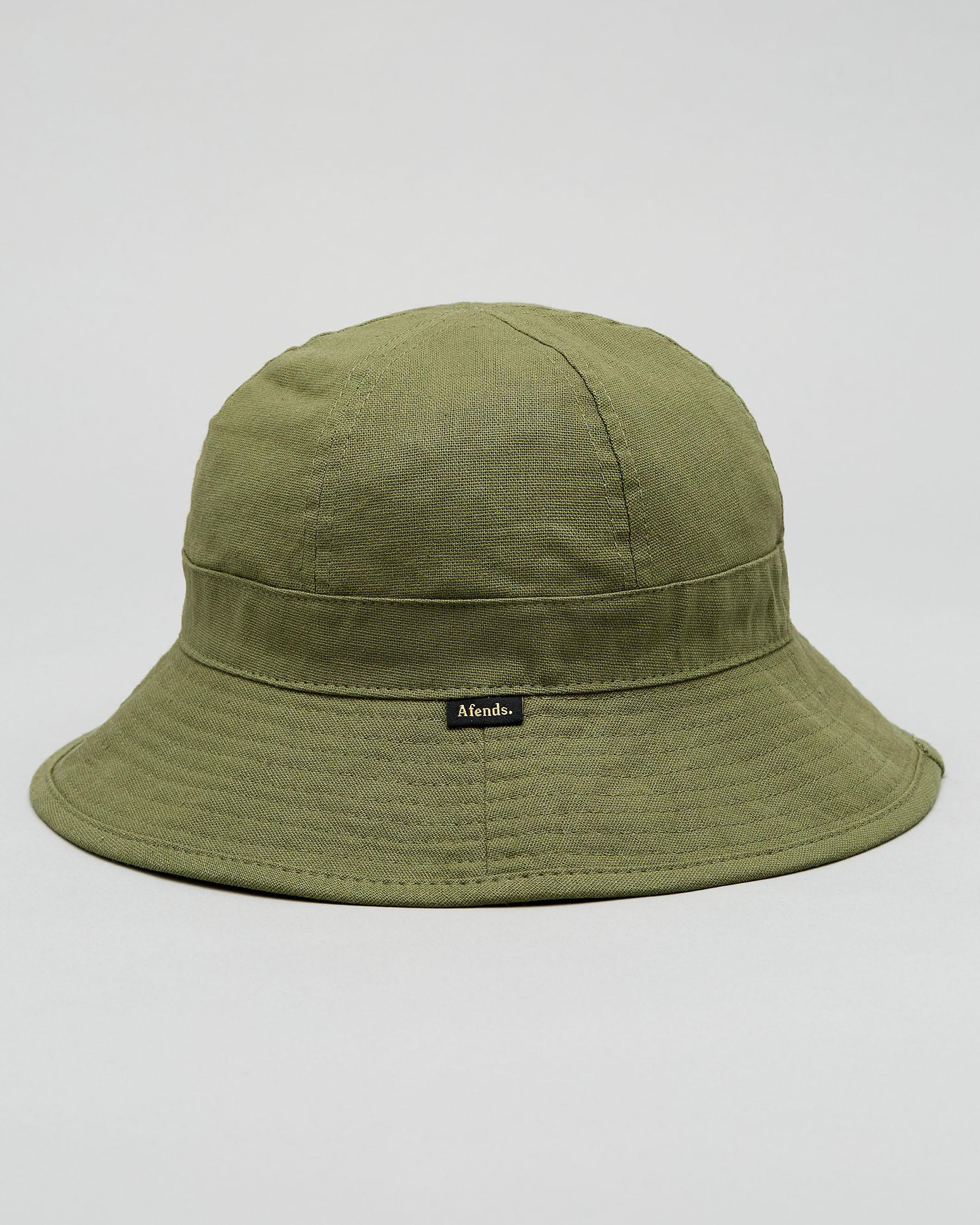 Shop Afends Congo Hemp Bucket Hat In Olive - Fast Shipping & Easy ...