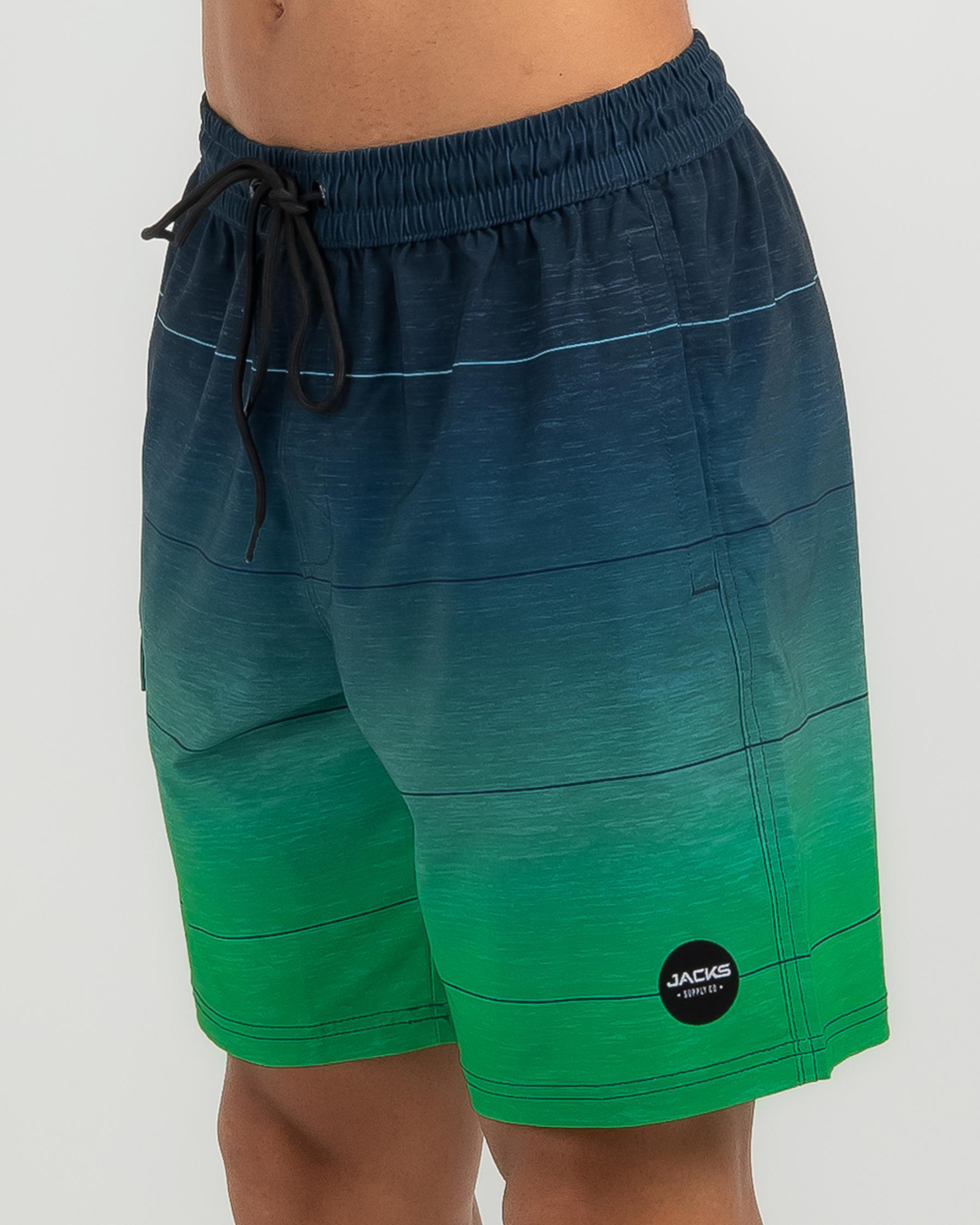 Shop Jacks Coastland Board Shorts In Navy/green Fade Fast Shipping