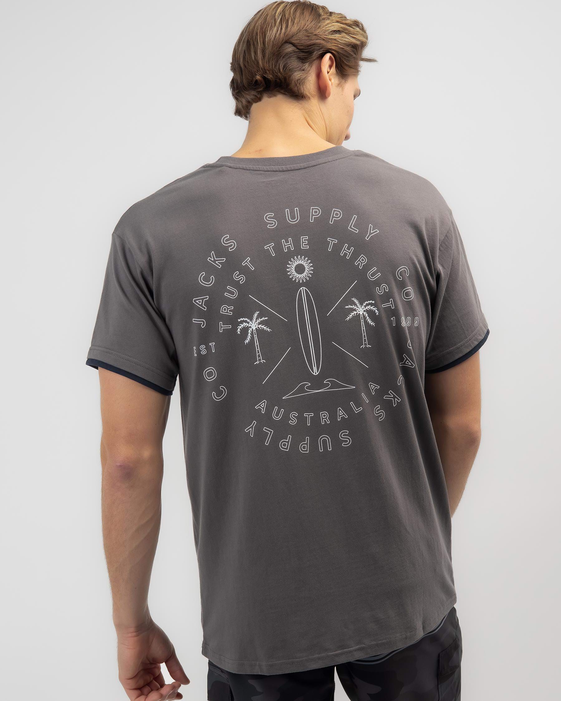 Shop Jacks Summer Vibe T-Shirt In Overdye Charcoal - Fast Shipping ...