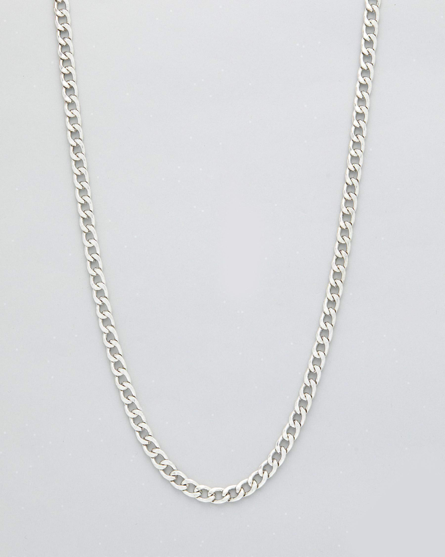 Shop REPUBLIK Silver Chain Necklace In Silver Fast Shipping & Easy