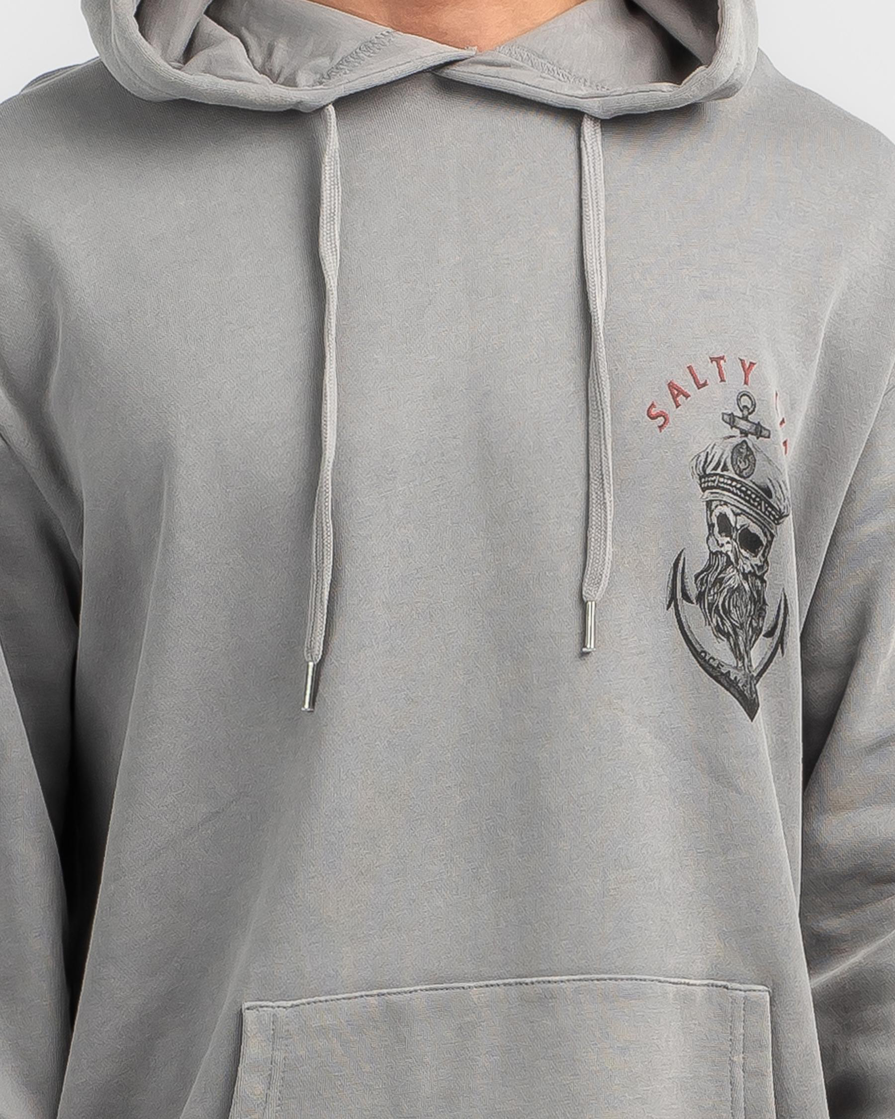 Shop Salty Life Anchors Hoodie In Lt Grey Acid Fast Shipping & Easy