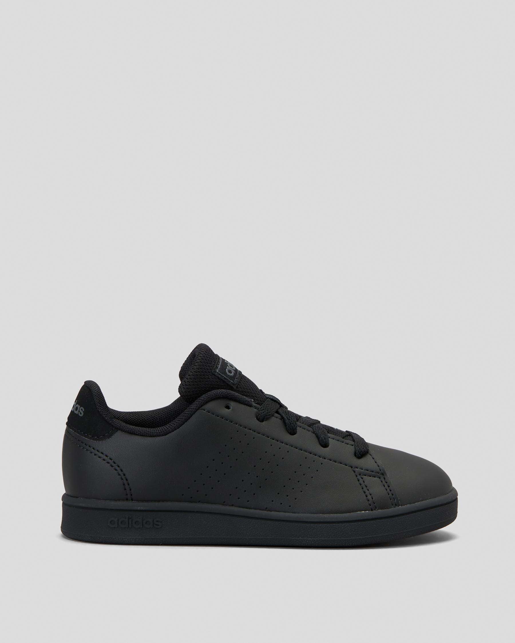 Shop adidas Girls' Advantage Shoes In Core Black/core Black/grey Six ...