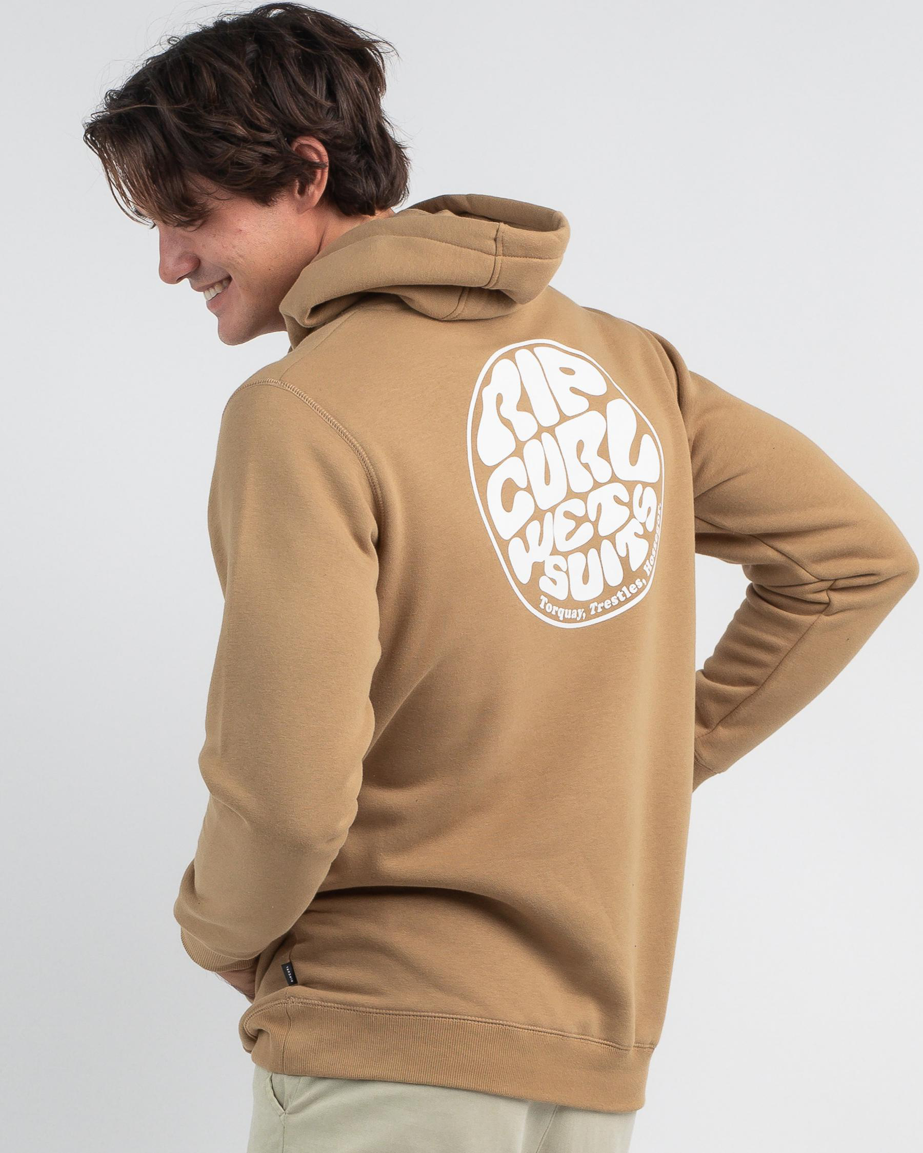 Shop Rip Curl Wetsuit Icon Hoodie In Dark Khaki Fast Shipping & Easy
