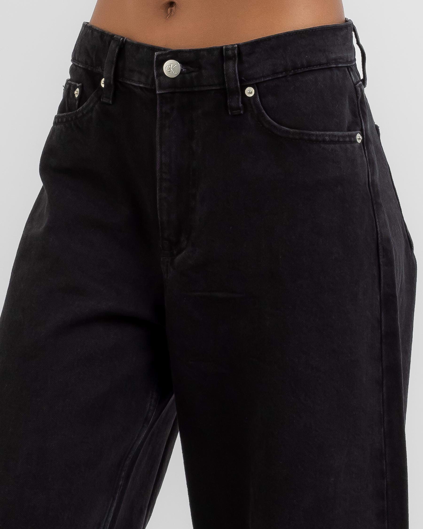 Calvin Klein Low Rise Loose Jeans In Washed Black - Fast Shipping ...