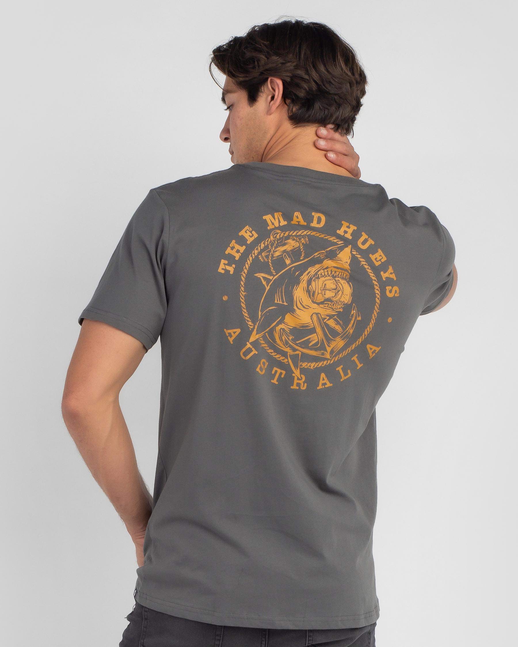 The Mad Hueys Mad Anchor T-Shirt In Charcoal - Fast Shipping & Easy ...
