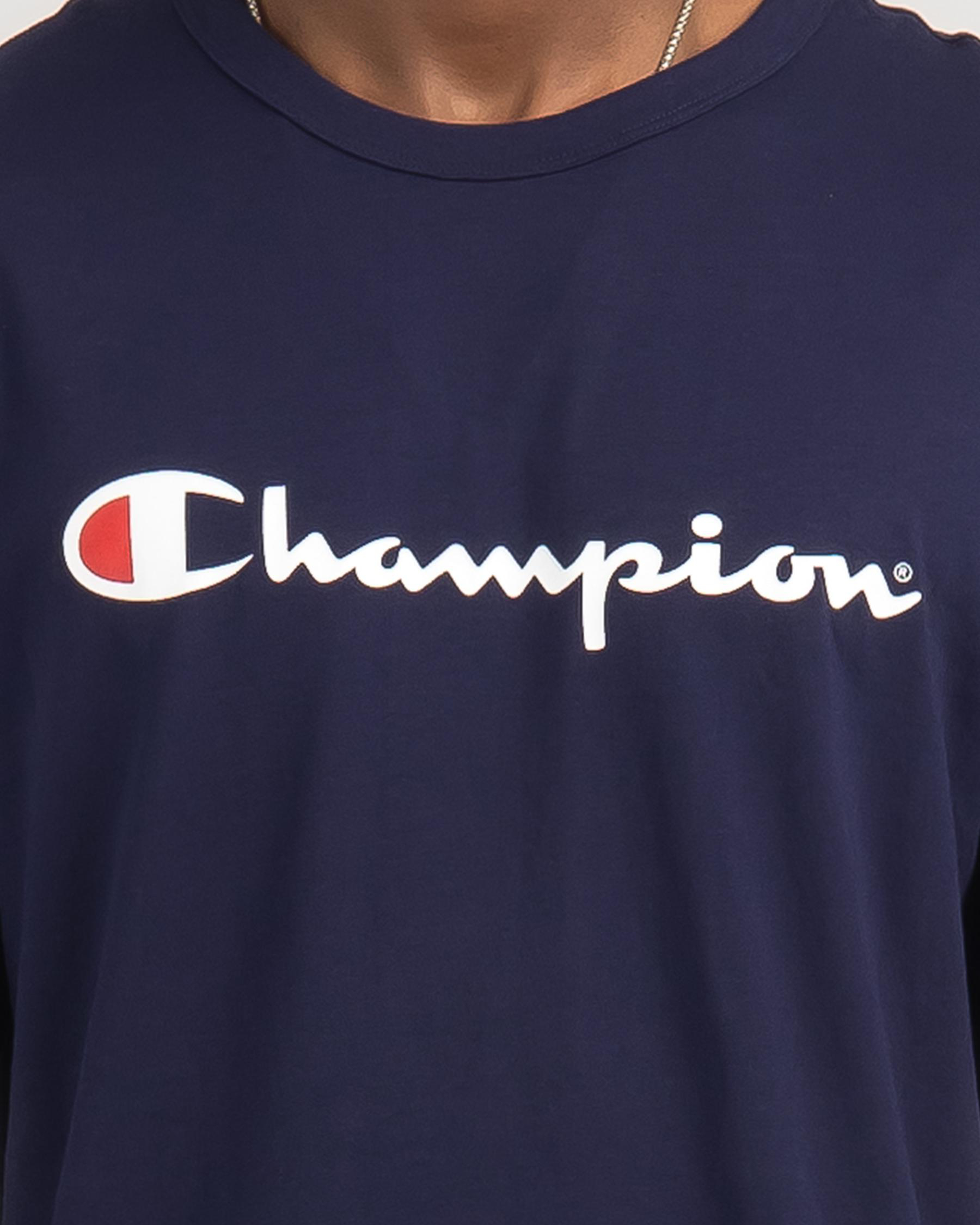 Champion Logo T-Shirt In Navy - Fast Shipping & Easy Returns - City ...