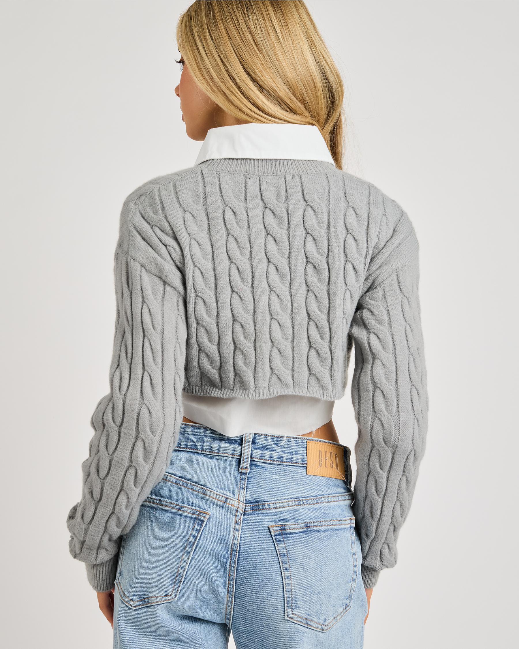 AVA CABLE KNITTED BELL SLEEVE JUMPER main image 0