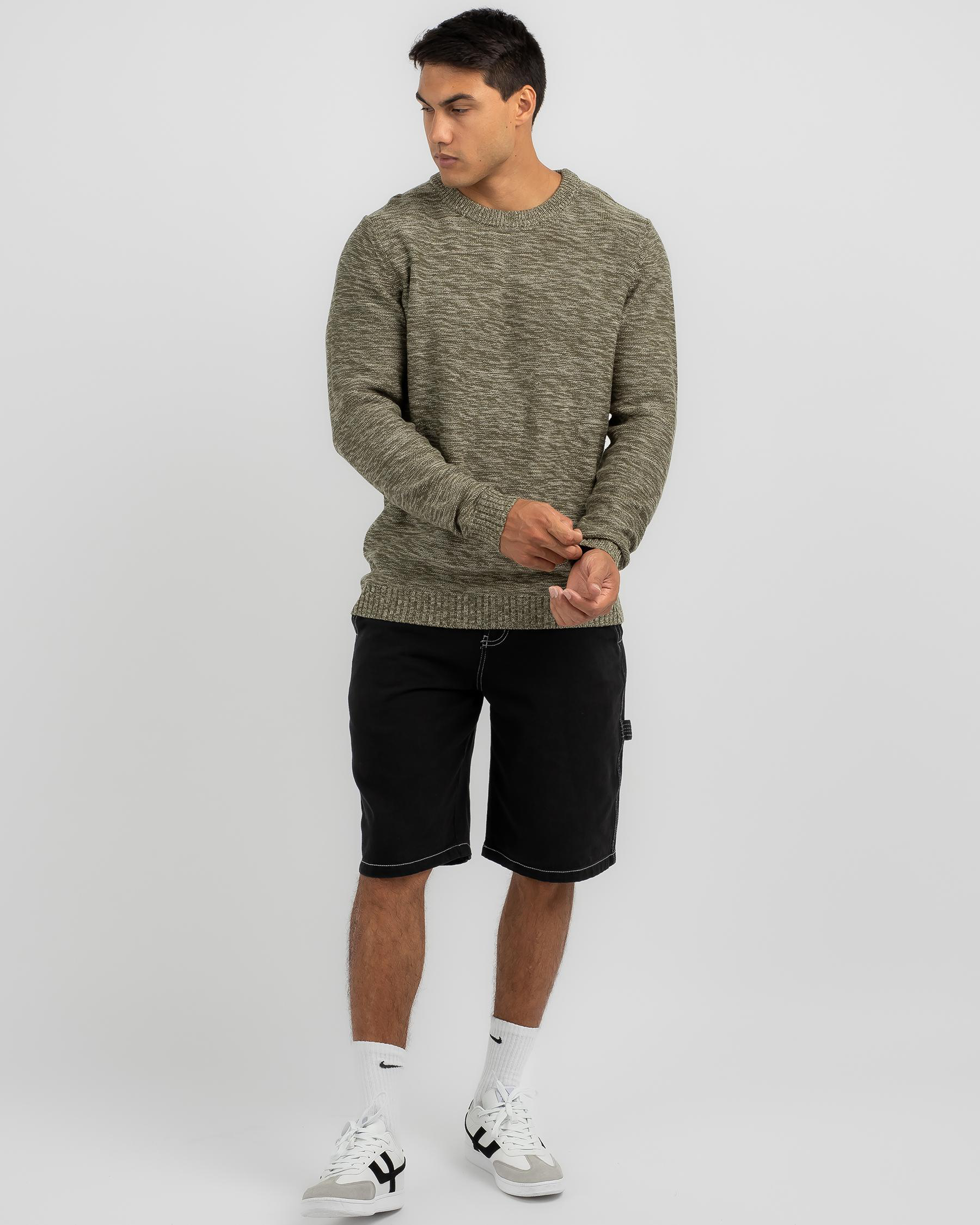 Shop Rusty Skyliner Crew Knit Sweatshirt In Army Green - Fast Shipping ...