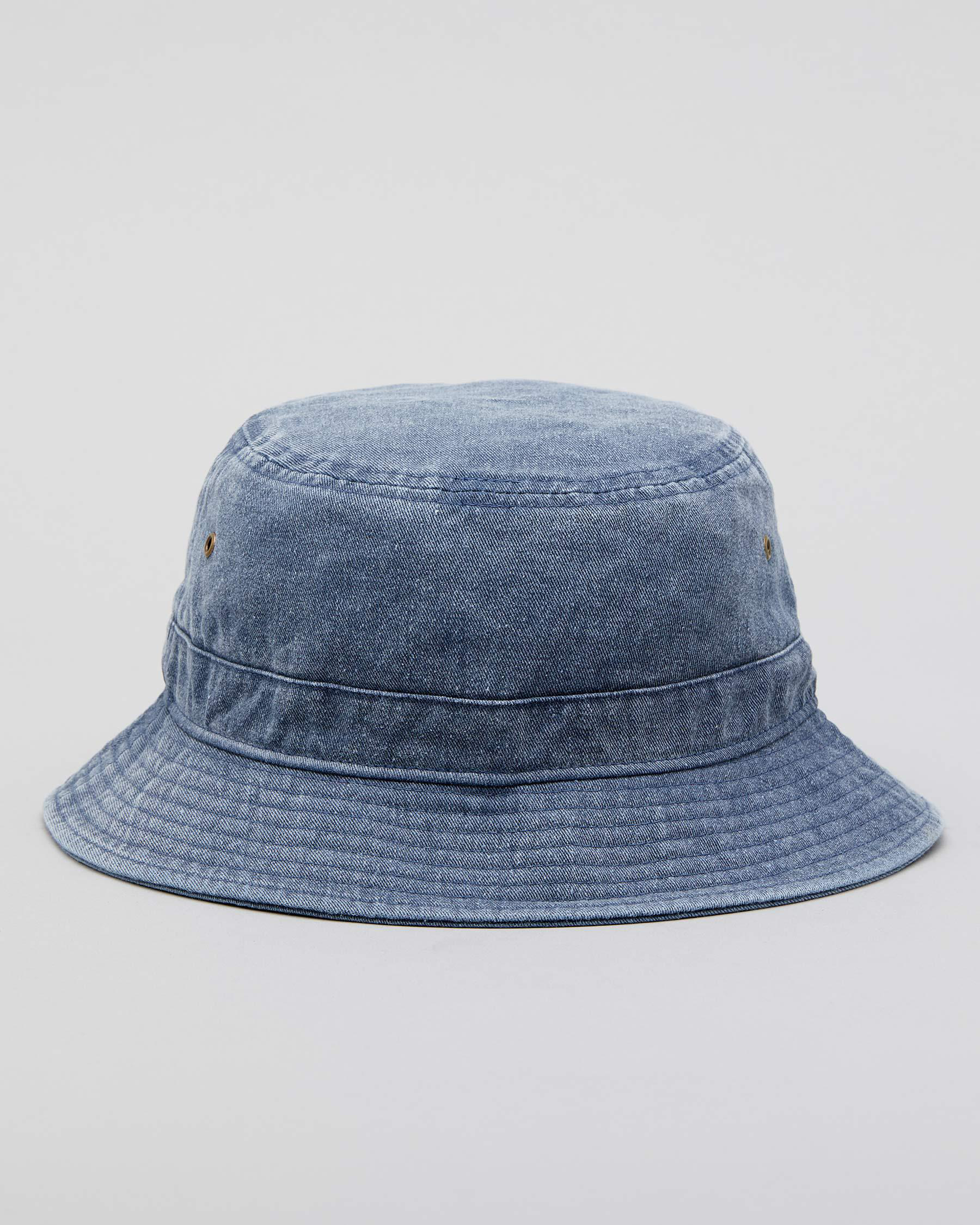 Salty Life Scope Bucket Hat In Blue Denim Fast Shipping & Easy
