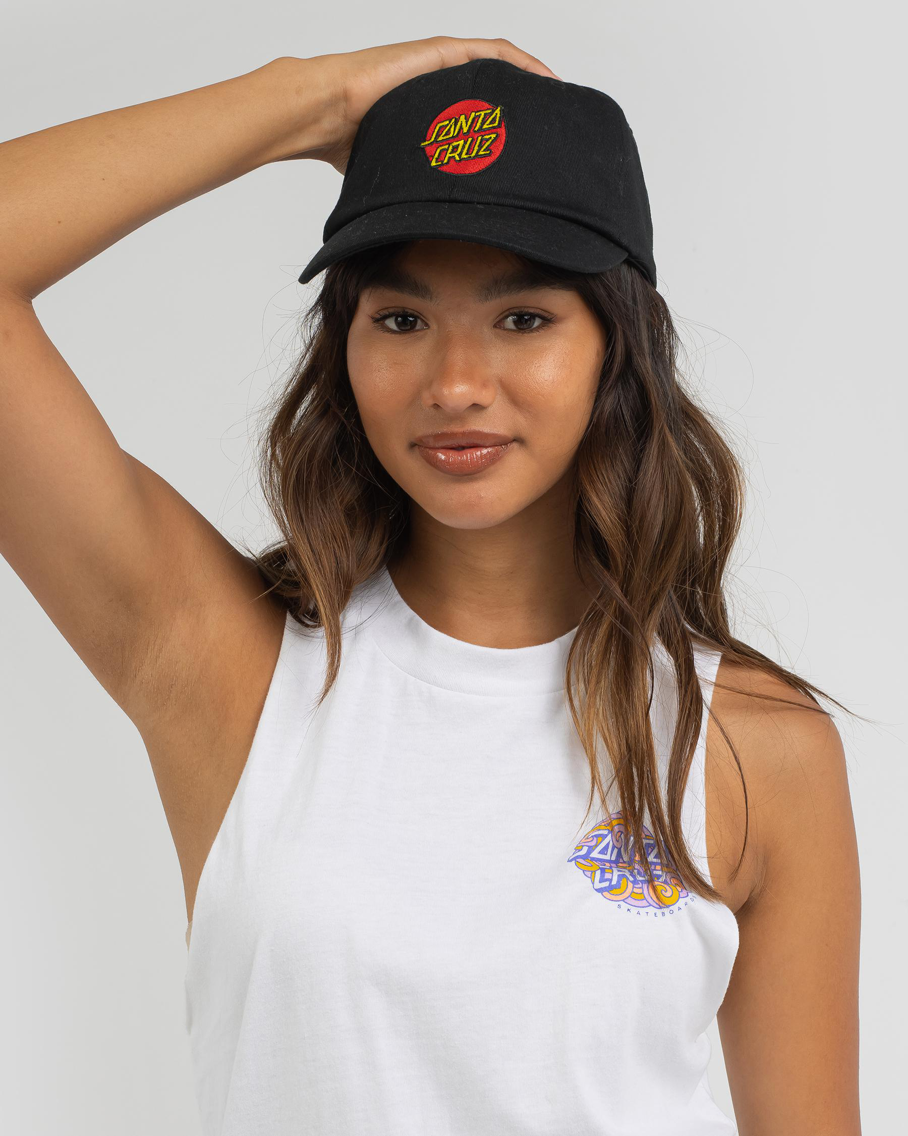 Shop Santa Cruz Big Dot Cap In Black Fast Shipping & Easy Returns