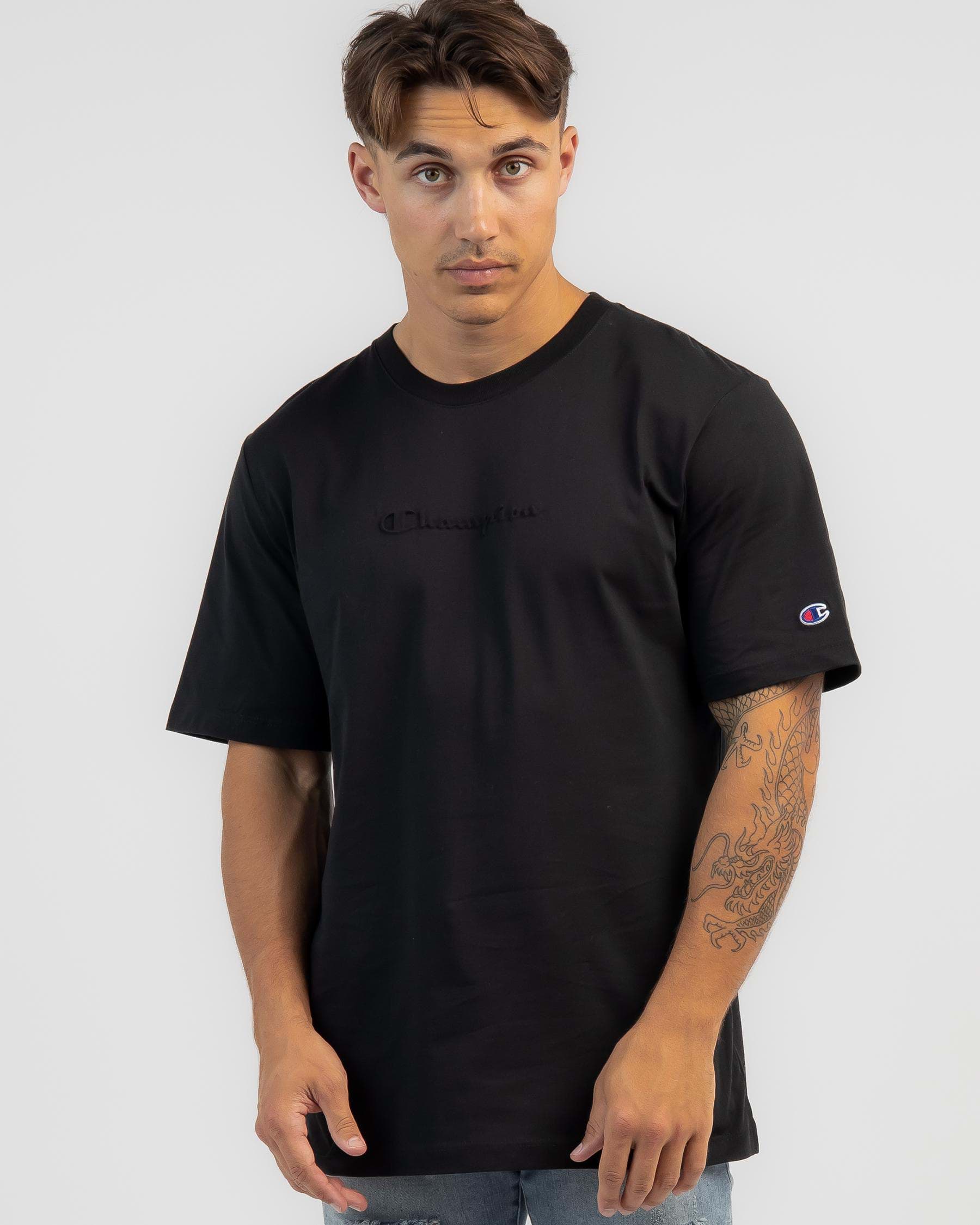 Champion Rochester Tech T-Shirt In Black - Fast Shipping & Easy Returns ...