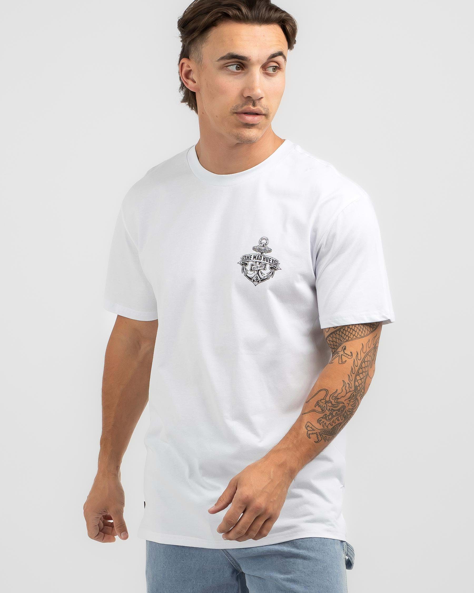 Shop The Mad Hueys Chained Anchor T-Shirt In White - Fast Shipping ...