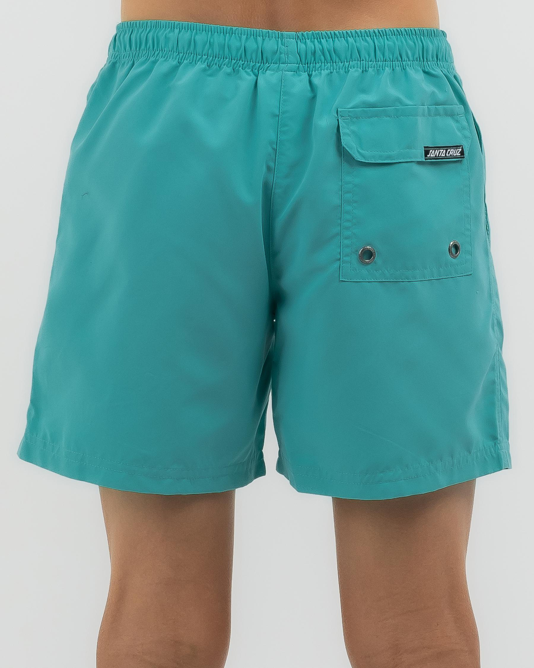 Shop Santa Cruz Boys' Santa Cruz Arch Board Shorts In Teal Fast