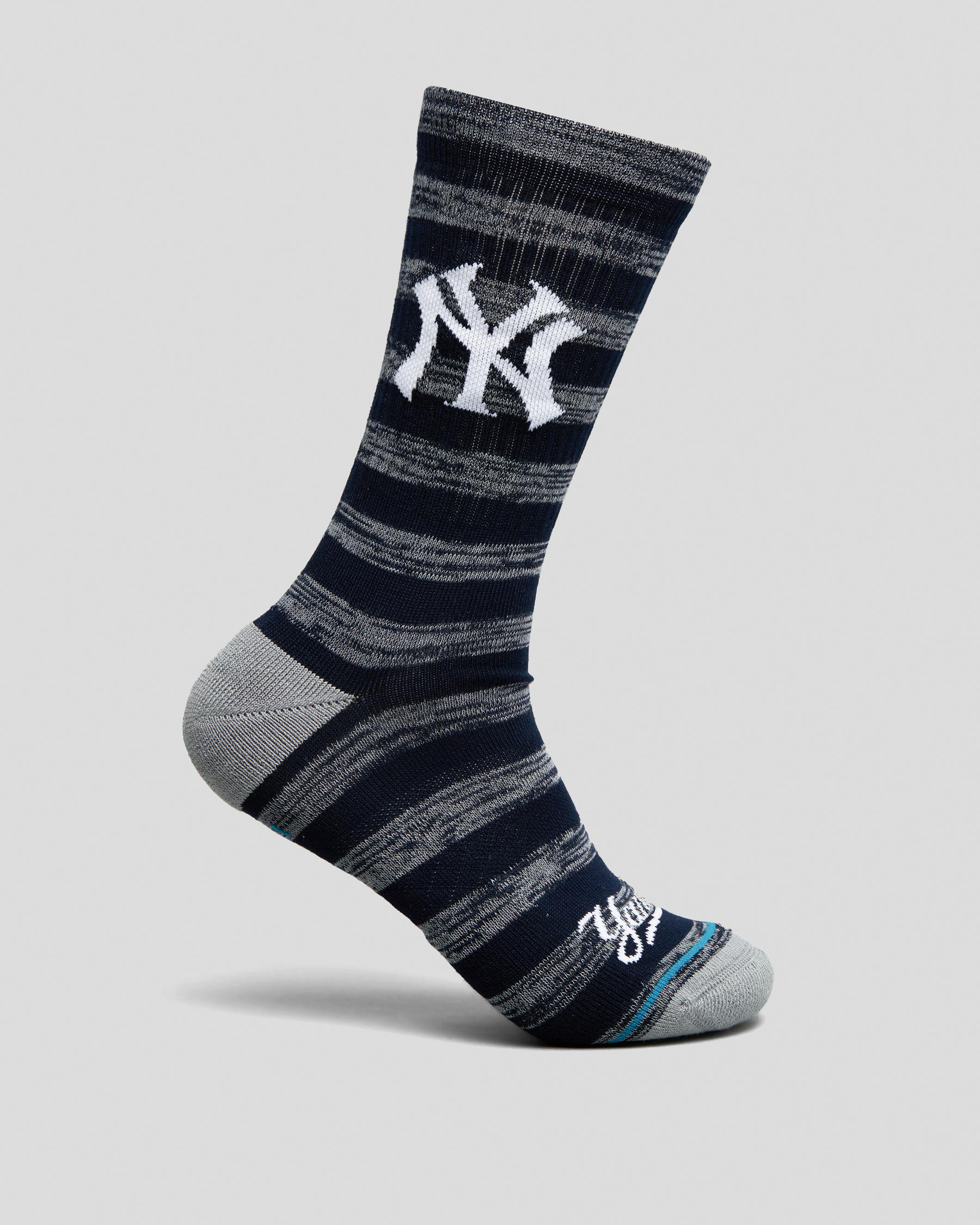 Shop Stance Yankees Twist Crew Socks In Navy Fast Shipping & Easy