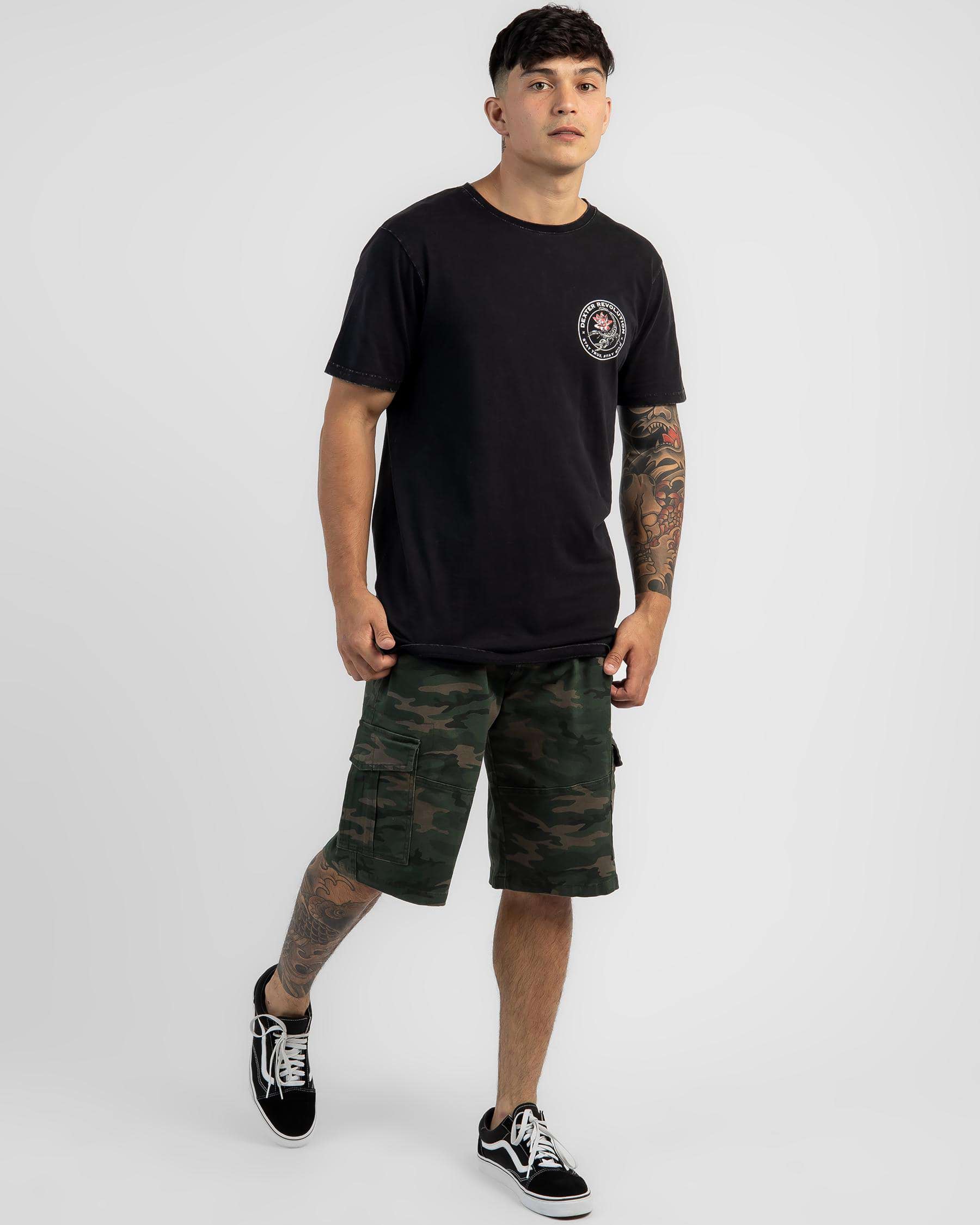 Dexter Vinicate Cargo Shorts In Green Camo - Fast Shipping & Easy ...