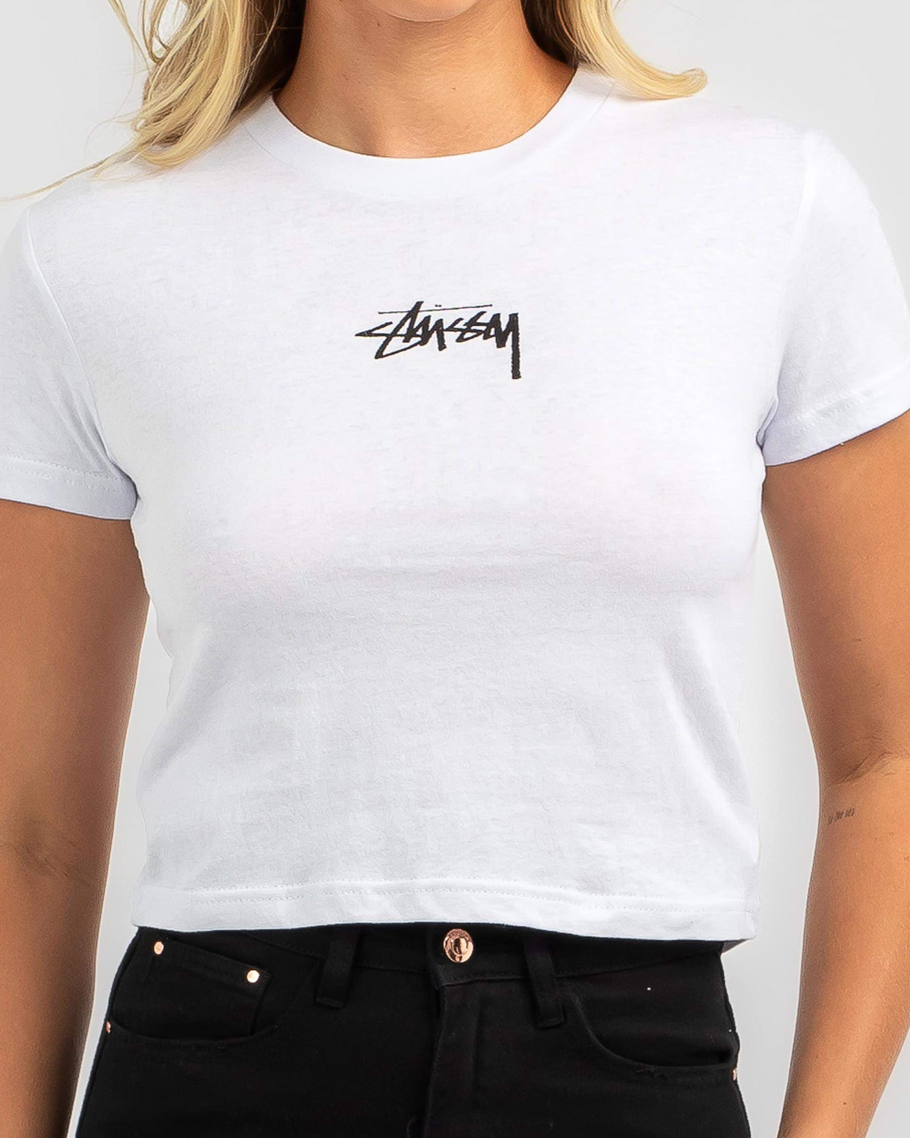Shop Stussy 8 Ball Fade Slim T-Shirt In White - Fast Shipping & Easy ...