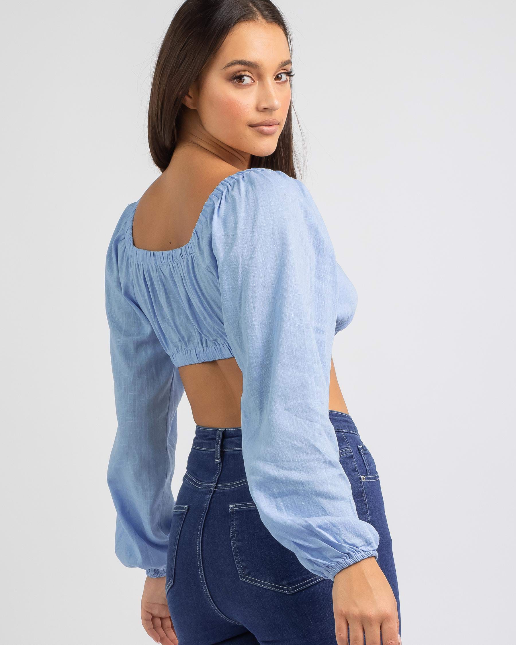 Ava And Ever Indigo Top In Light Blue - Fast Shipping & Easy Returns ...