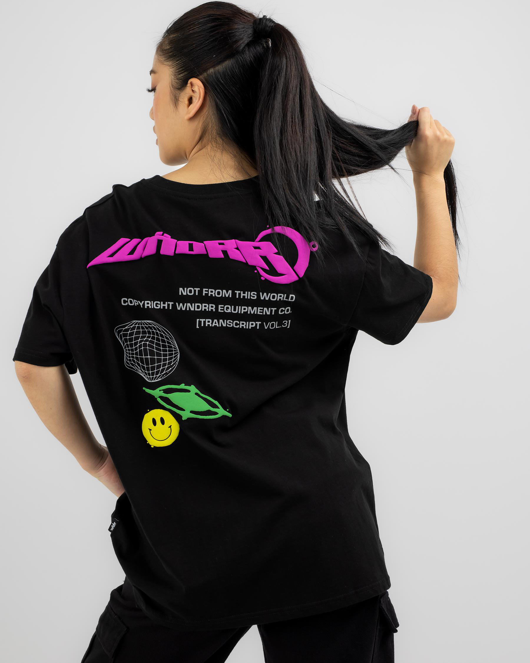 Shop Wndrr Outta World Box Fit TShirt In Black Fast Shipping & Easy