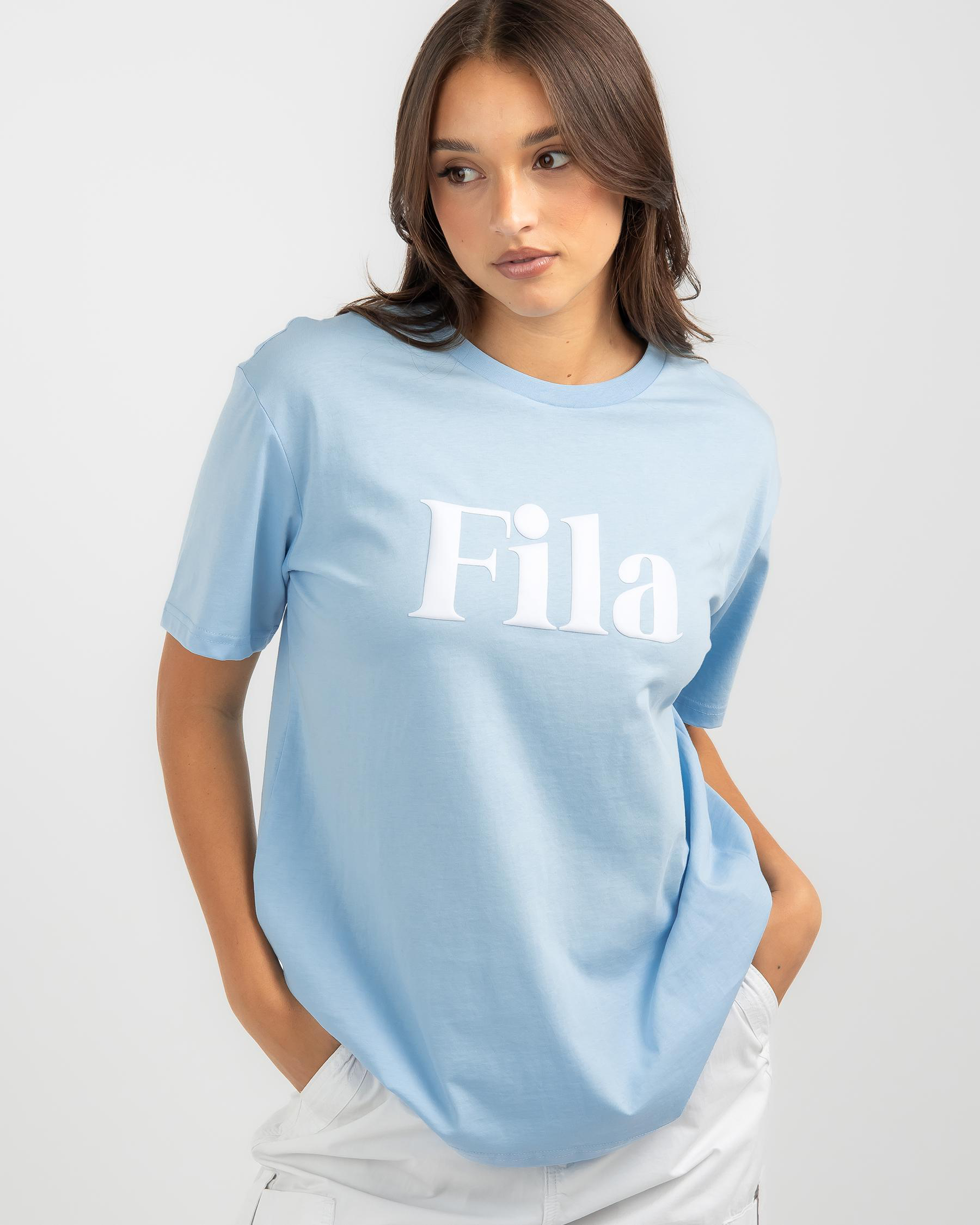 Shop Fila Benjo T-Shirt In Blu Summer - Fast Shipping & Easy Returns ...