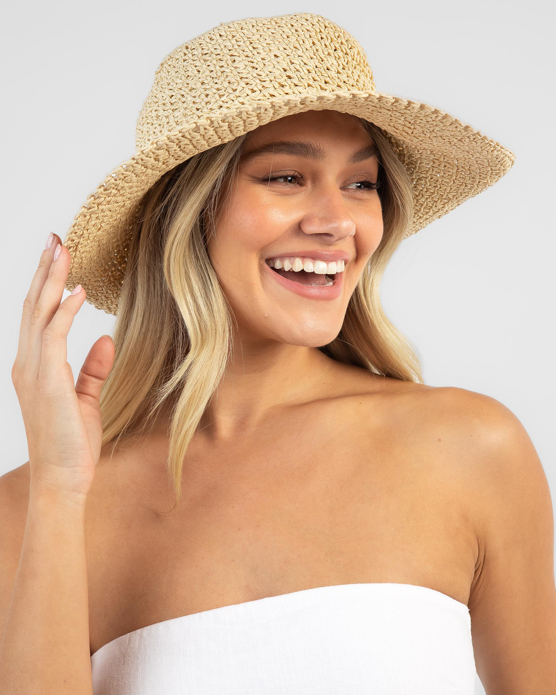 Shop Rusty Ariel Straw Bucket Hat In Natural 1 Fast Shipping & Easy Returns City Beach Australia