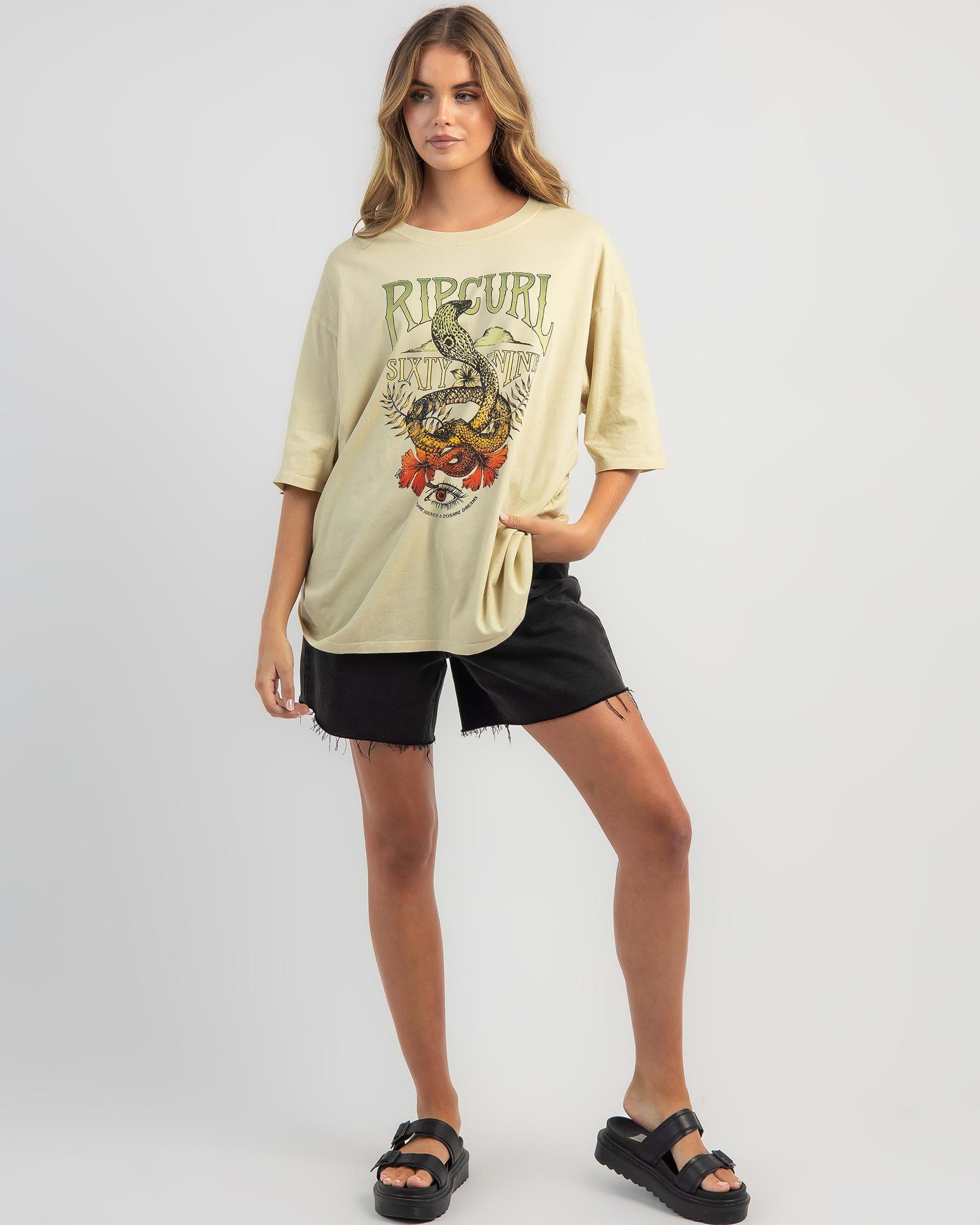 Shop Rip Curl Summer Rain Heritage T-Shirt In Natural - Fast Shipping ...