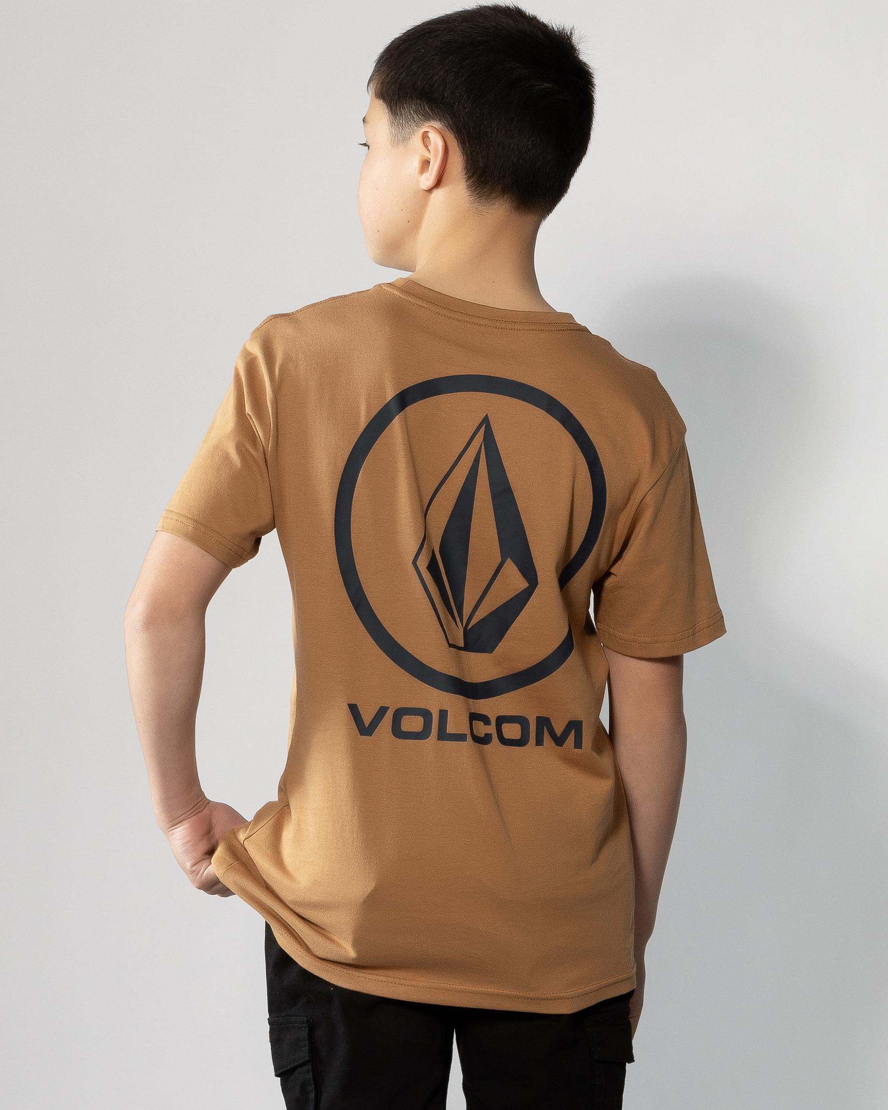Shop Volcom Corp T-Shirt In Vintage Brown - Fast Shipping & Easy ...