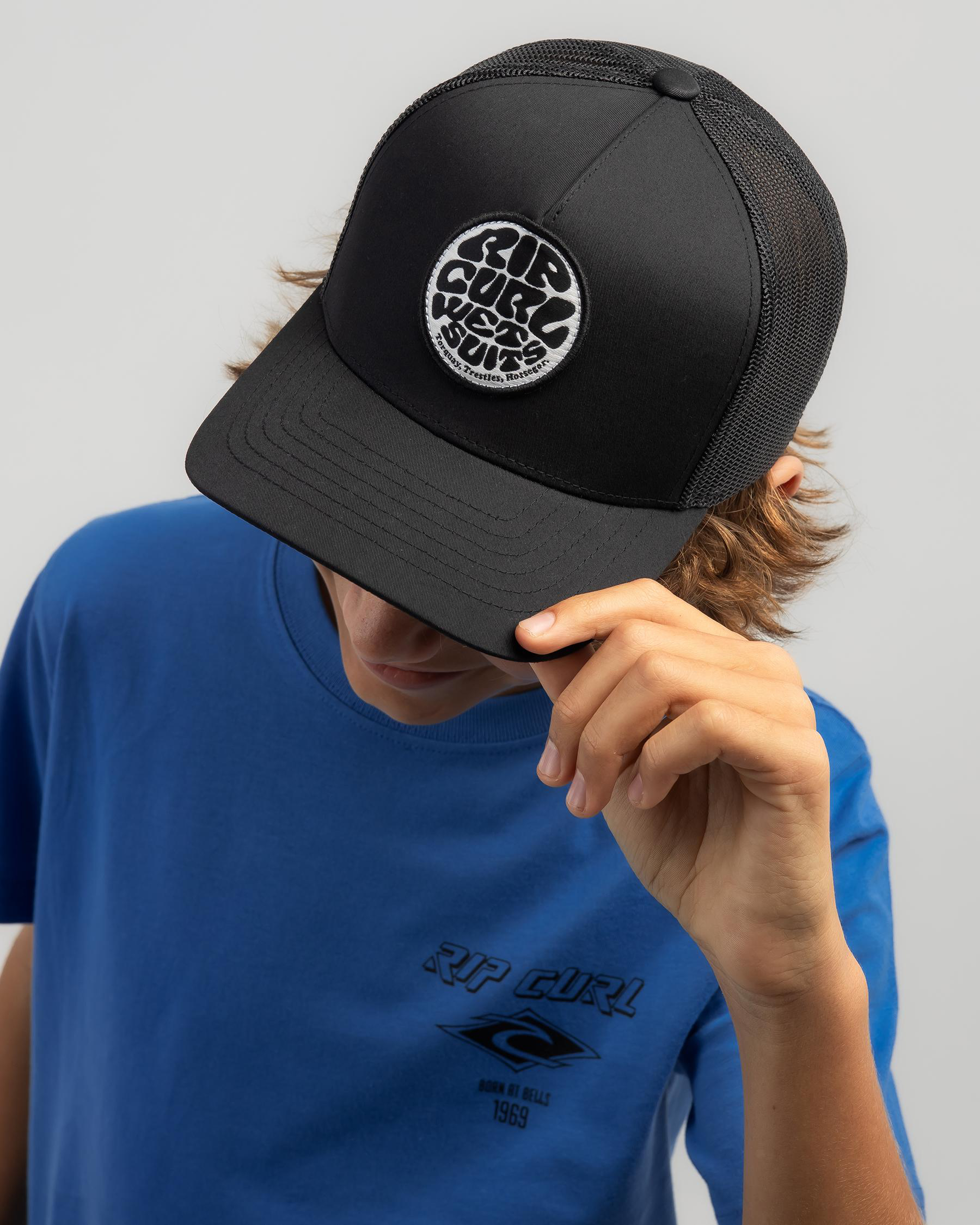 Shop Rip Curl Boys' Wetsuit Icon Trucker Cap In Black Fast Shipping
