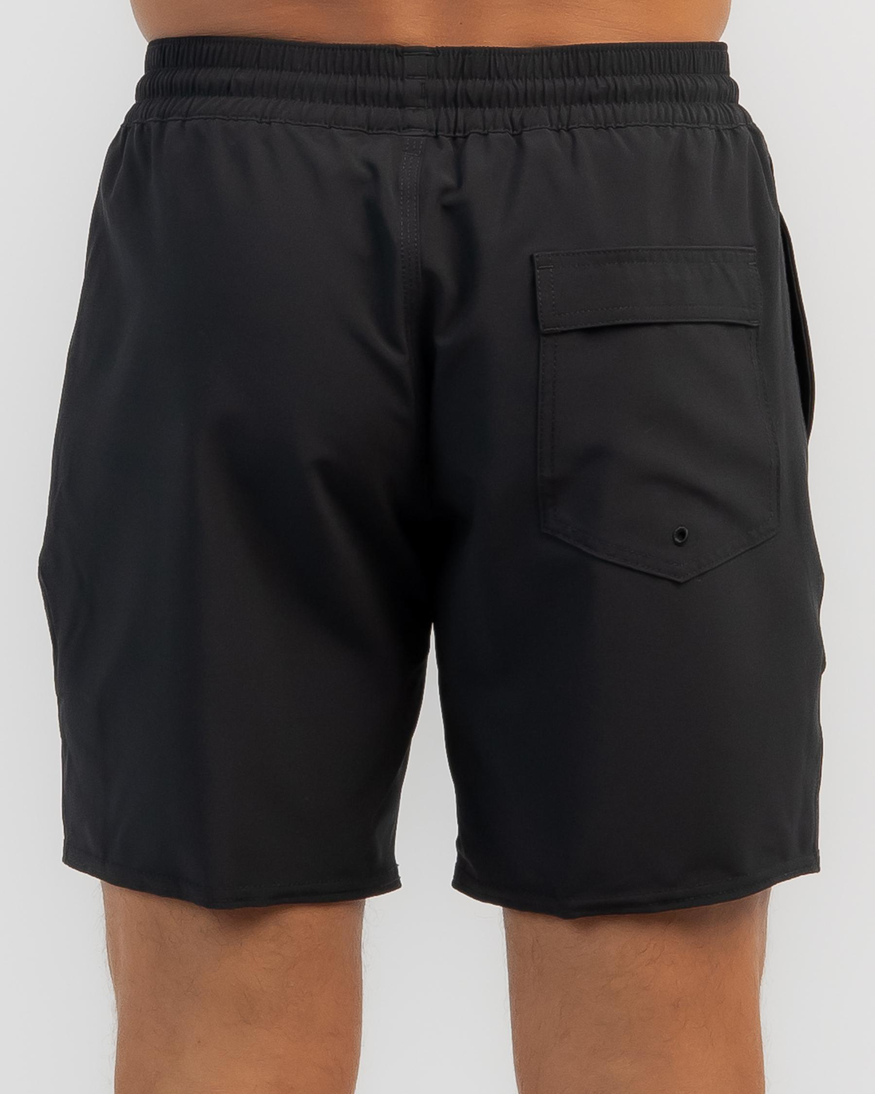 Shop Manic Elastic Waist Board Shorts In Black Fast Shipping & Easy Returns City