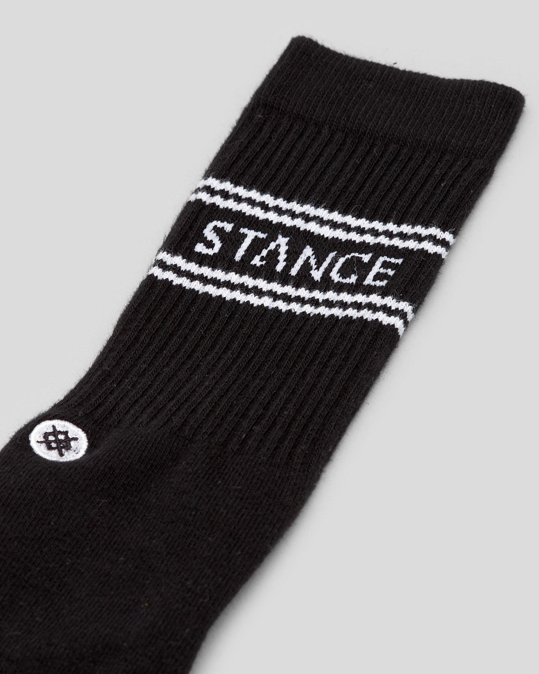 Shop Stance Basic Crew Socks 3 Pack In Black - Fast Shipping & Easy ...
