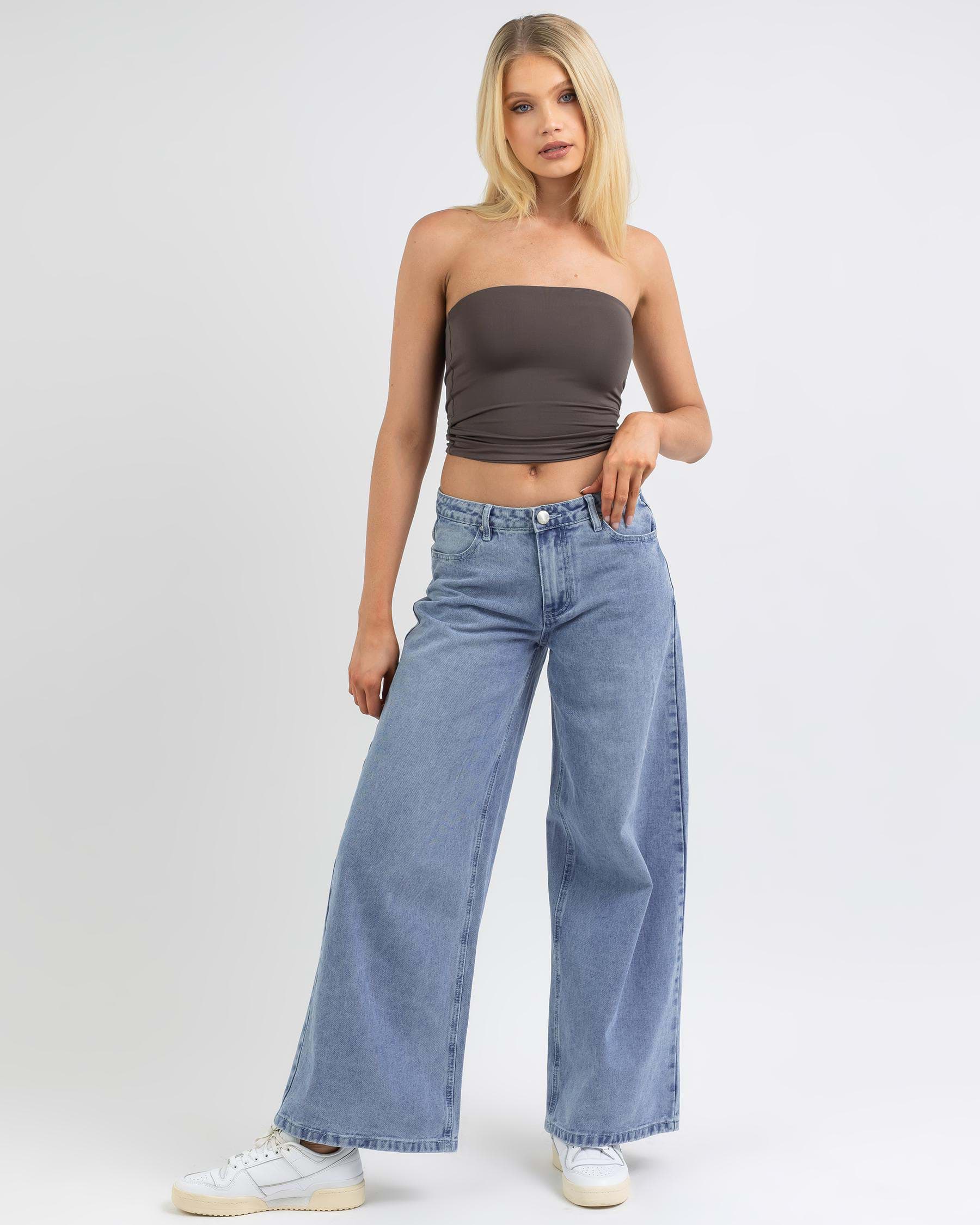 Shop Ava And Ever Motel Jeans In Mid Blue - Fast Shipping & Easy ...