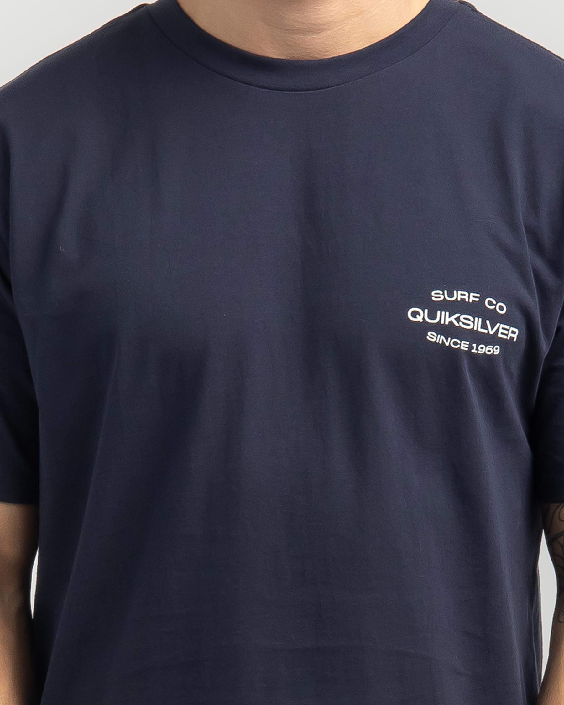 Shop Quiksilver Surf Lockup T-Shirt In Navy Blazer - Fast Shipping ...