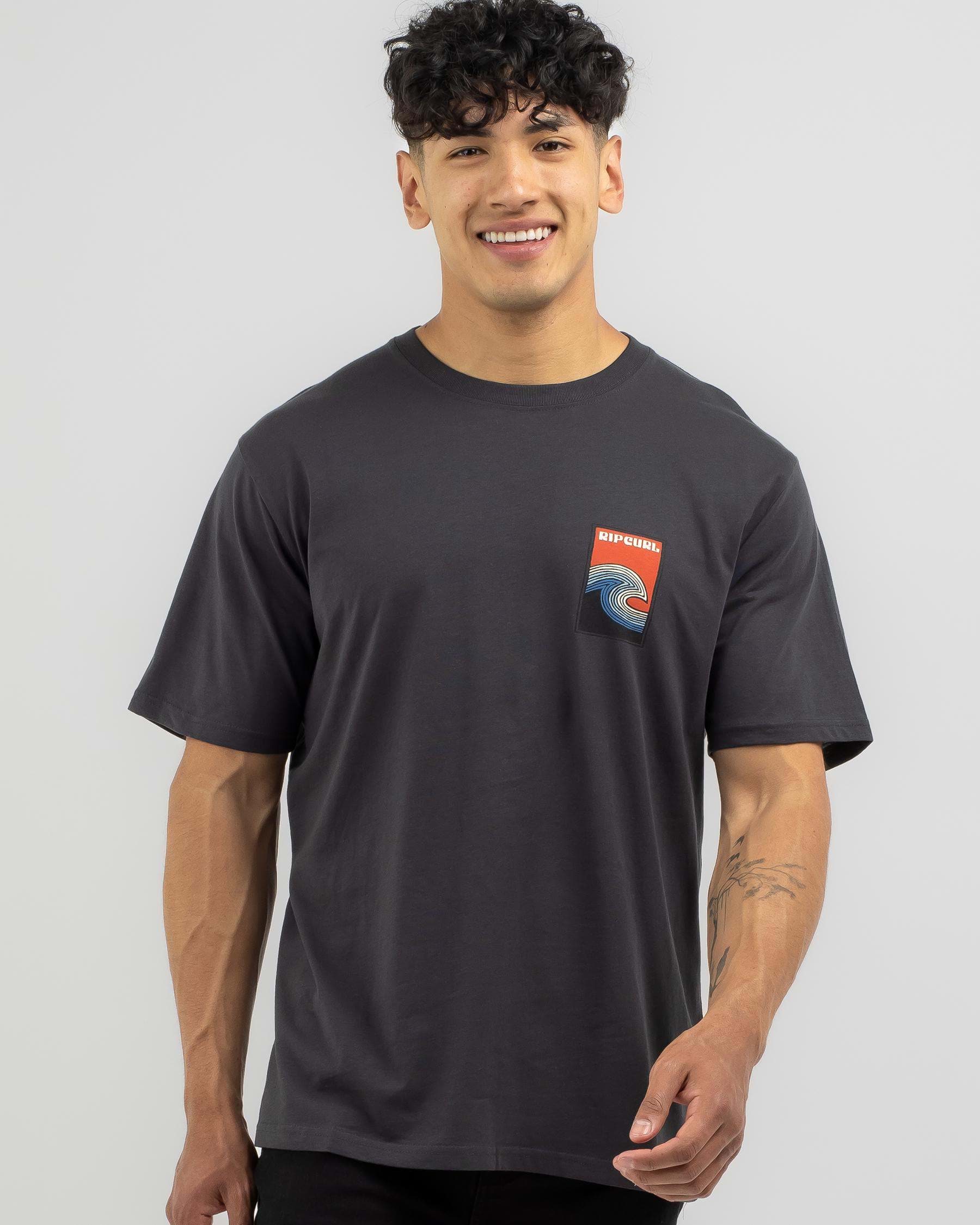 Shop Rip Curl SWC Blazing Tubes T-Shirt In Washed Black - Fast Shipping ...